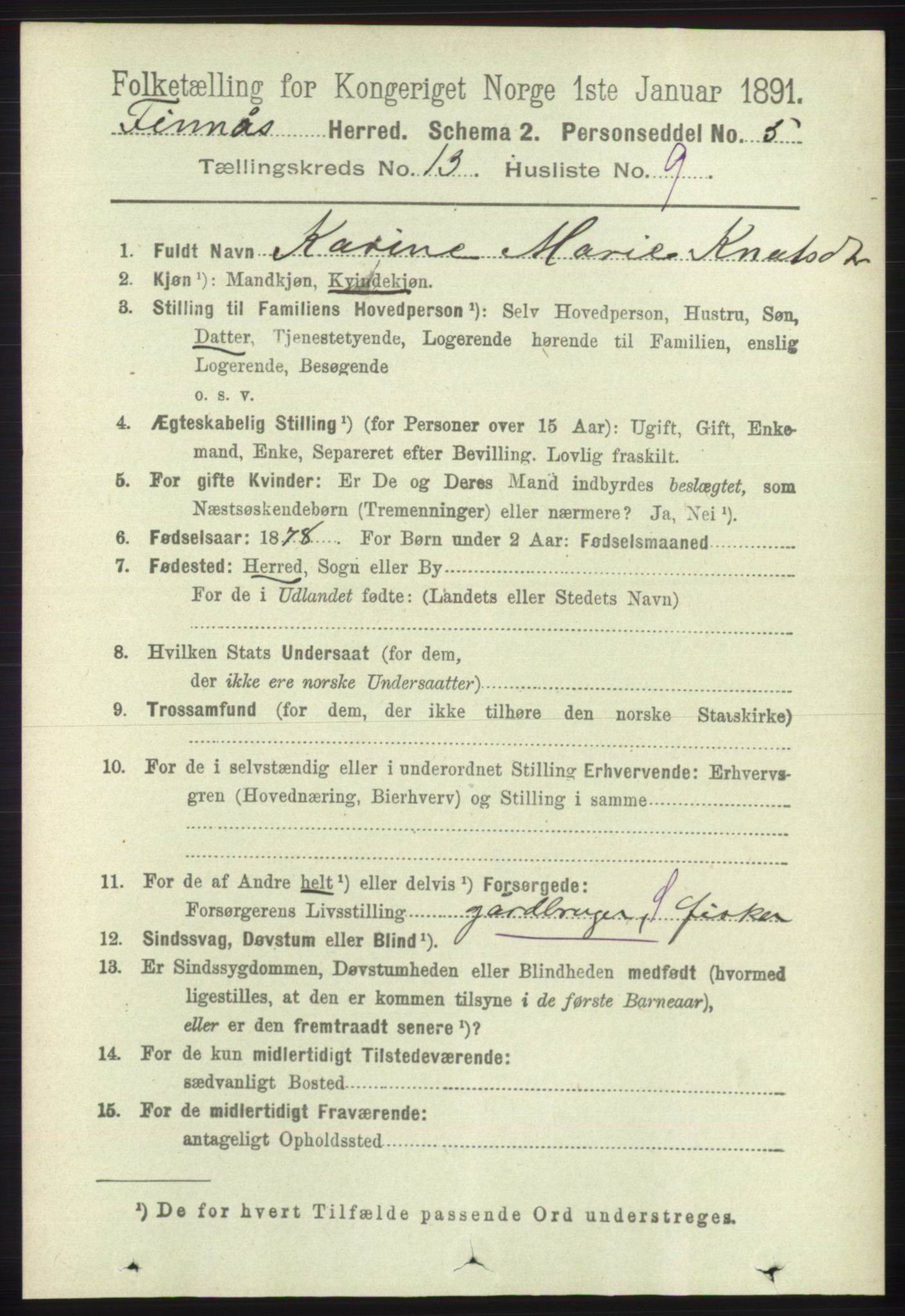 RA, 1891 census for 1218 Finnås, 1891, p. 5650