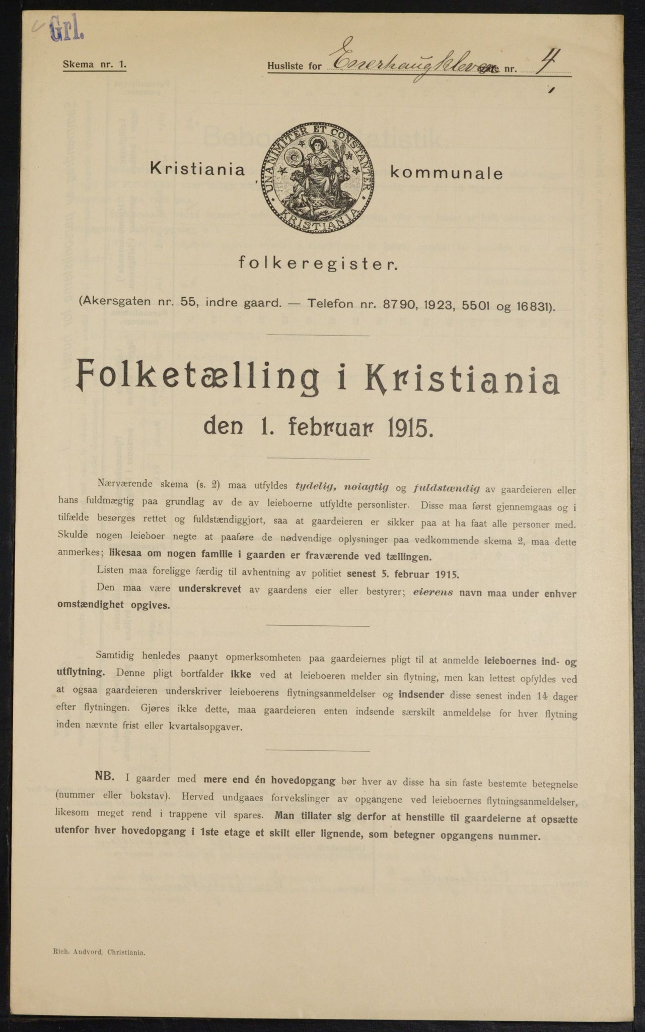 OBA, Municipal Census 1915 for Kristiania, 1915, p. 21282