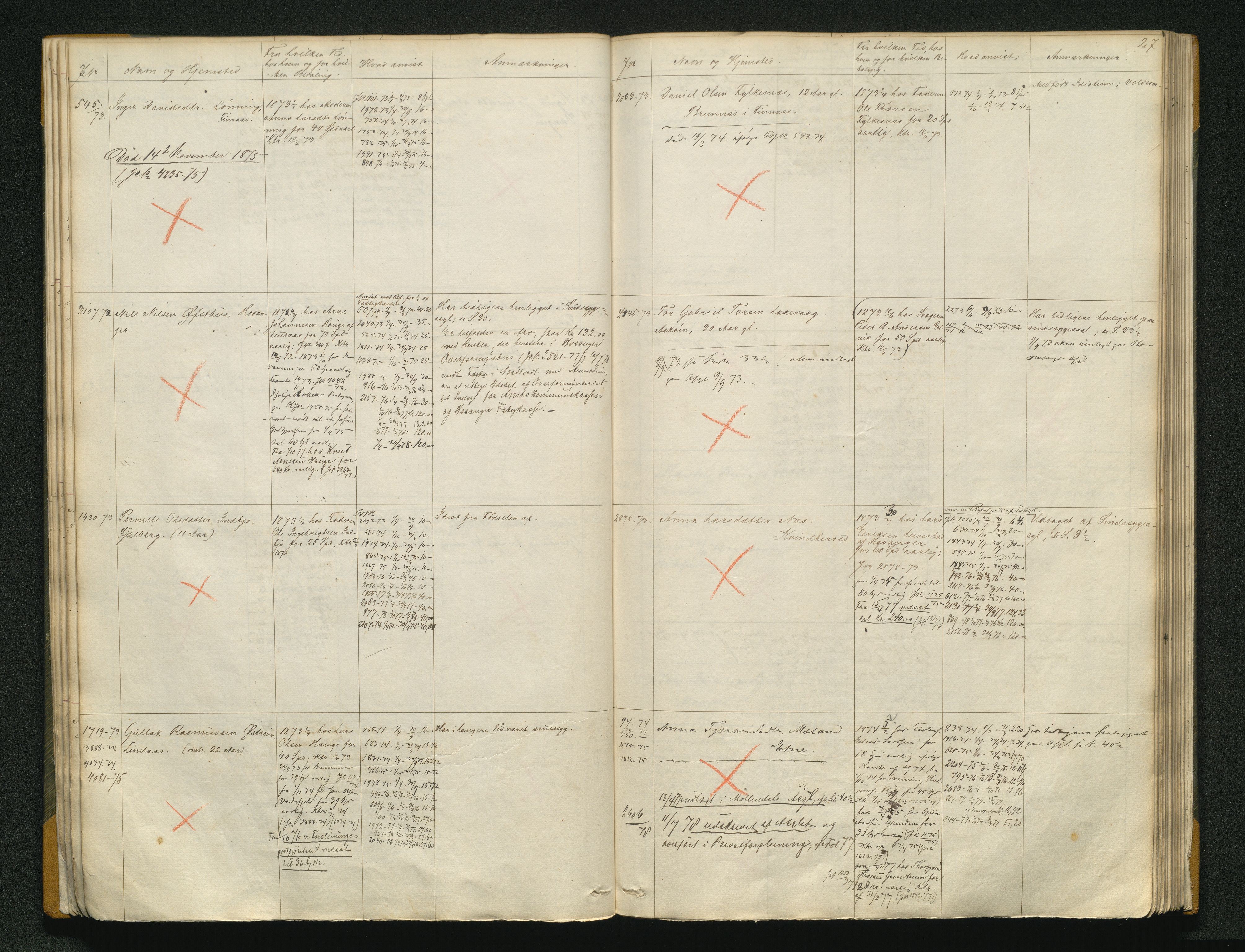 Fylkesmannen i Hordaland , AV/SAB-A-3601/1/08/08C/08Ca/L0002: Protokoll over forpleide, 1866-1878, p. 26b-27a