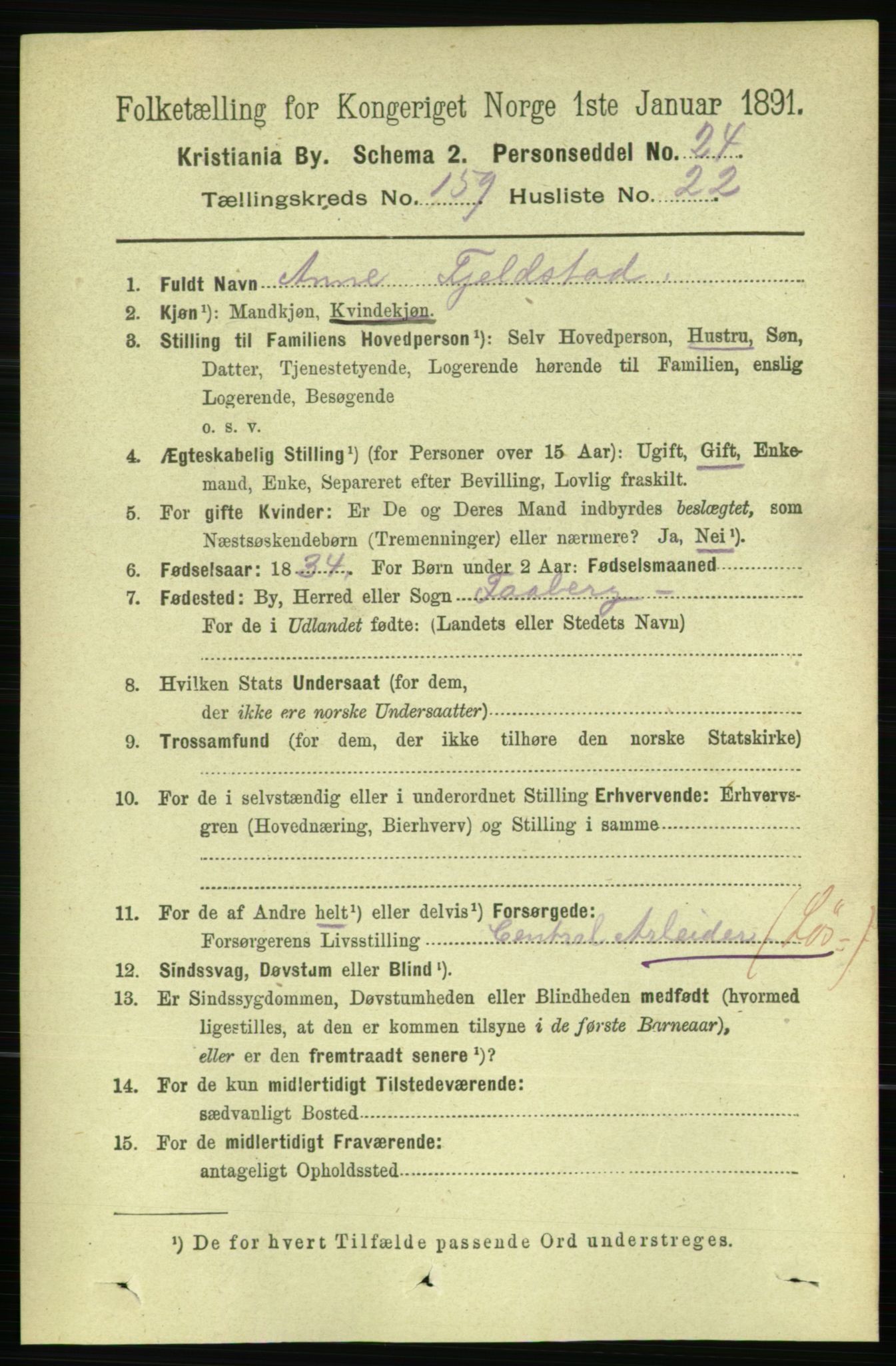 RA, 1891 census for 0301 Kristiania, 1891, p. 90531