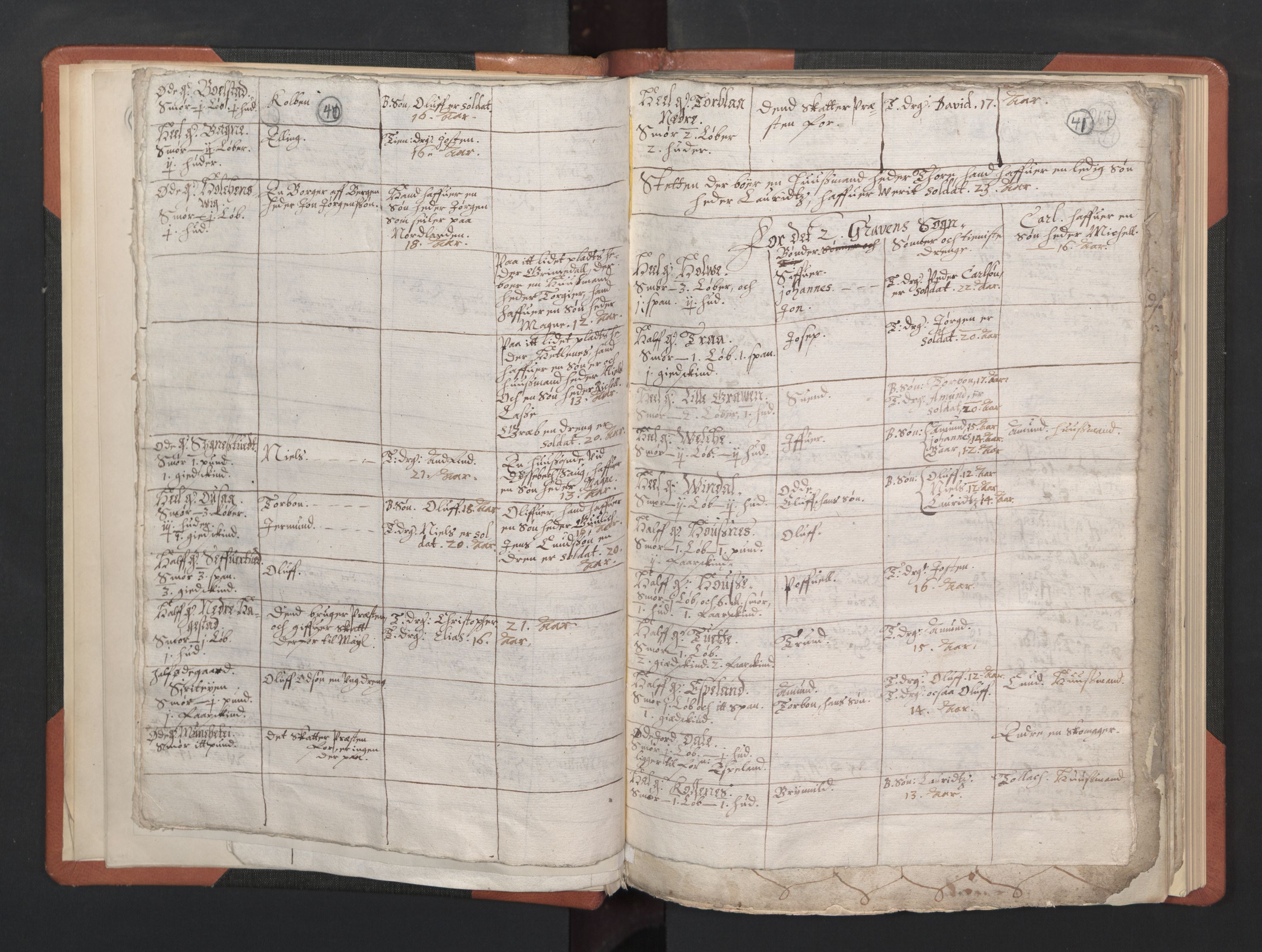 RA, Vicar's Census 1664-1666, no. 21: Hardanger deanery, 1664-1666, p. 40-41