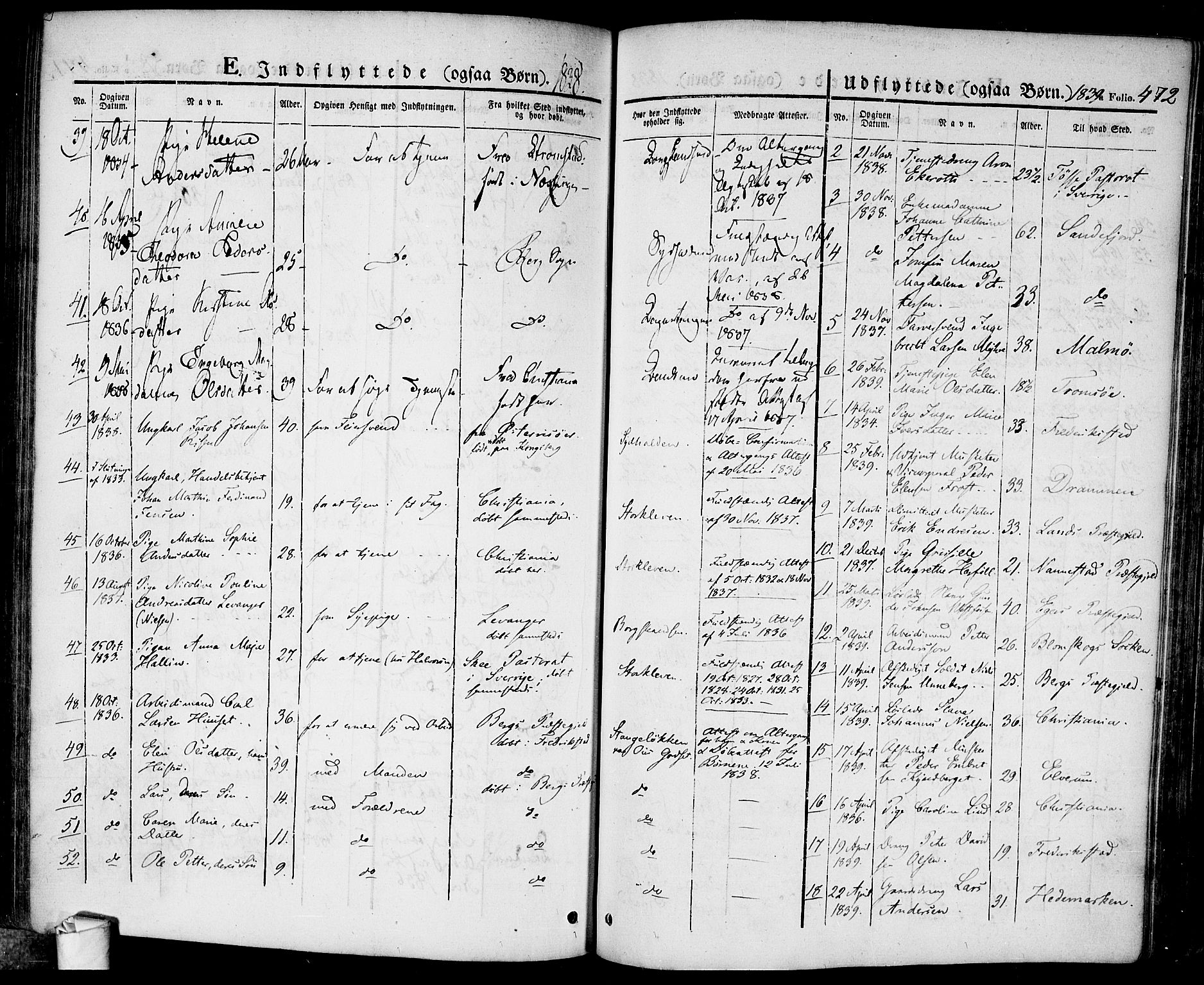 Halden prestekontor Kirkebøker, AV/SAO-A-10909/F/Fa/L0005: Parish register (official) no. I 5, 1834-1845, p. 472