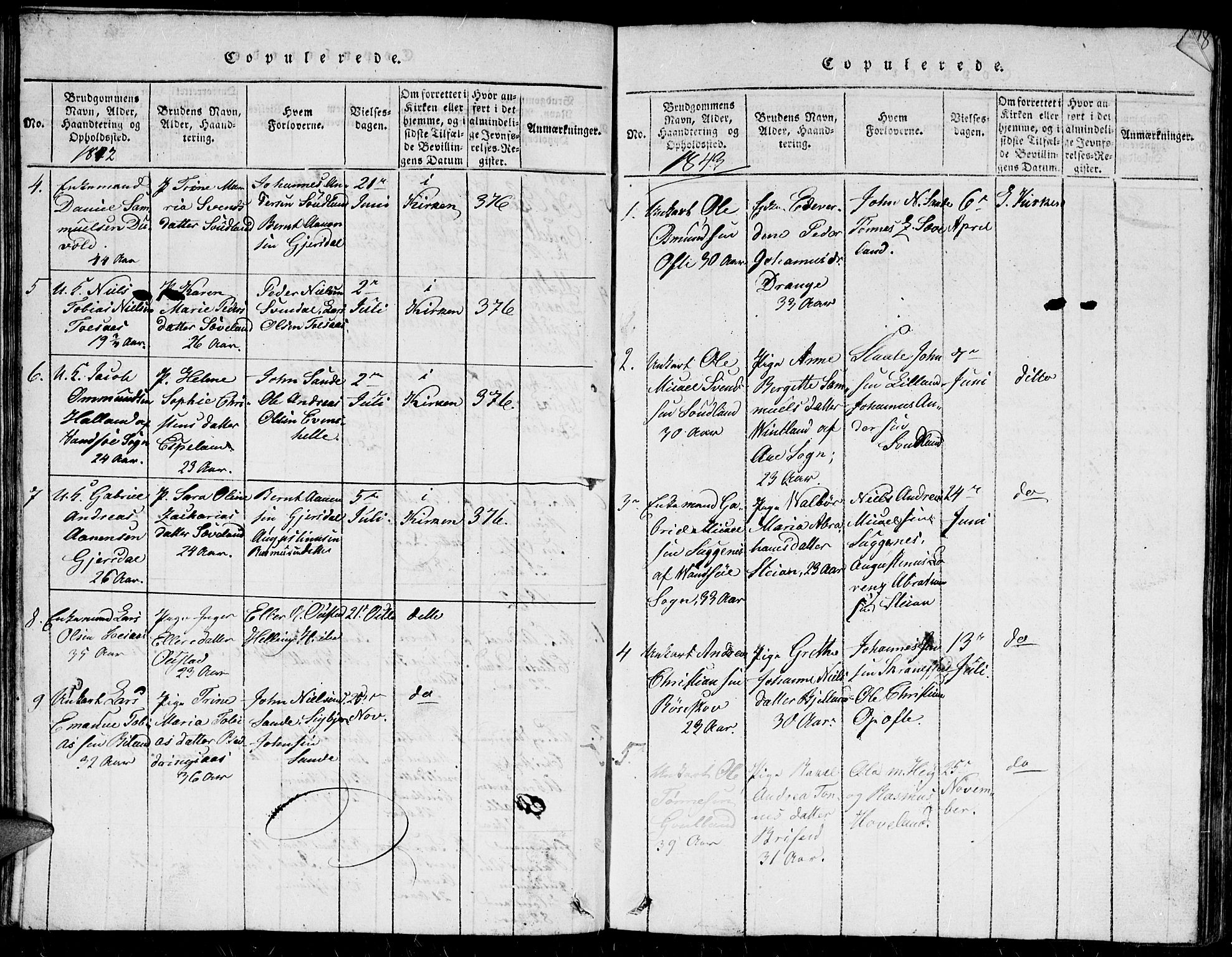 Herad sokneprestkontor, AV/SAK-1111-0018/F/Fb/Fba/L0001: Parish register (copy) no. B 1, 1815-1852, p. 206