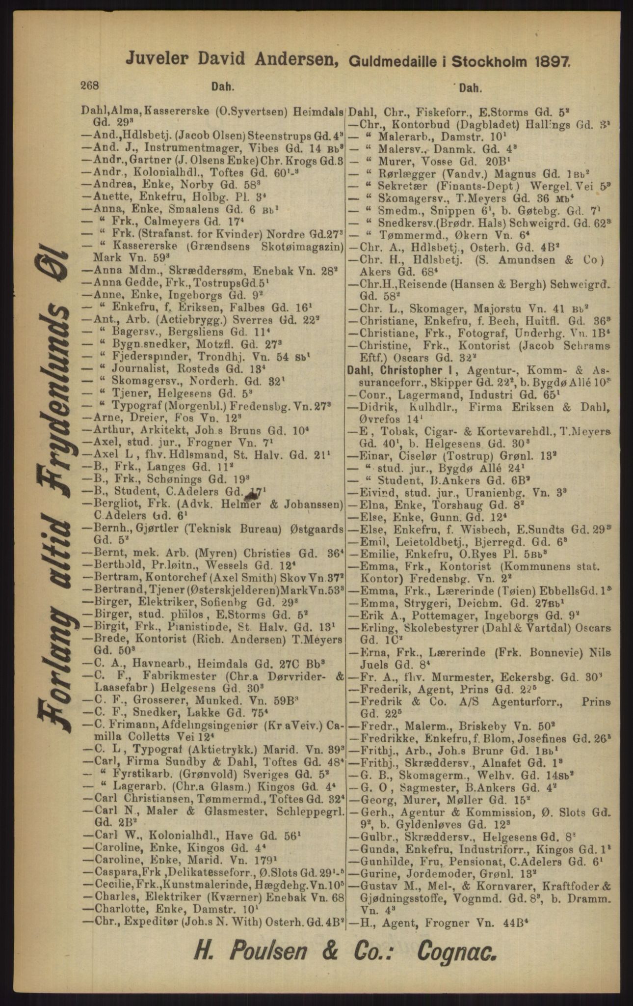 Kristiania/Oslo adressebok, PUBL/-, 1902, p. 268