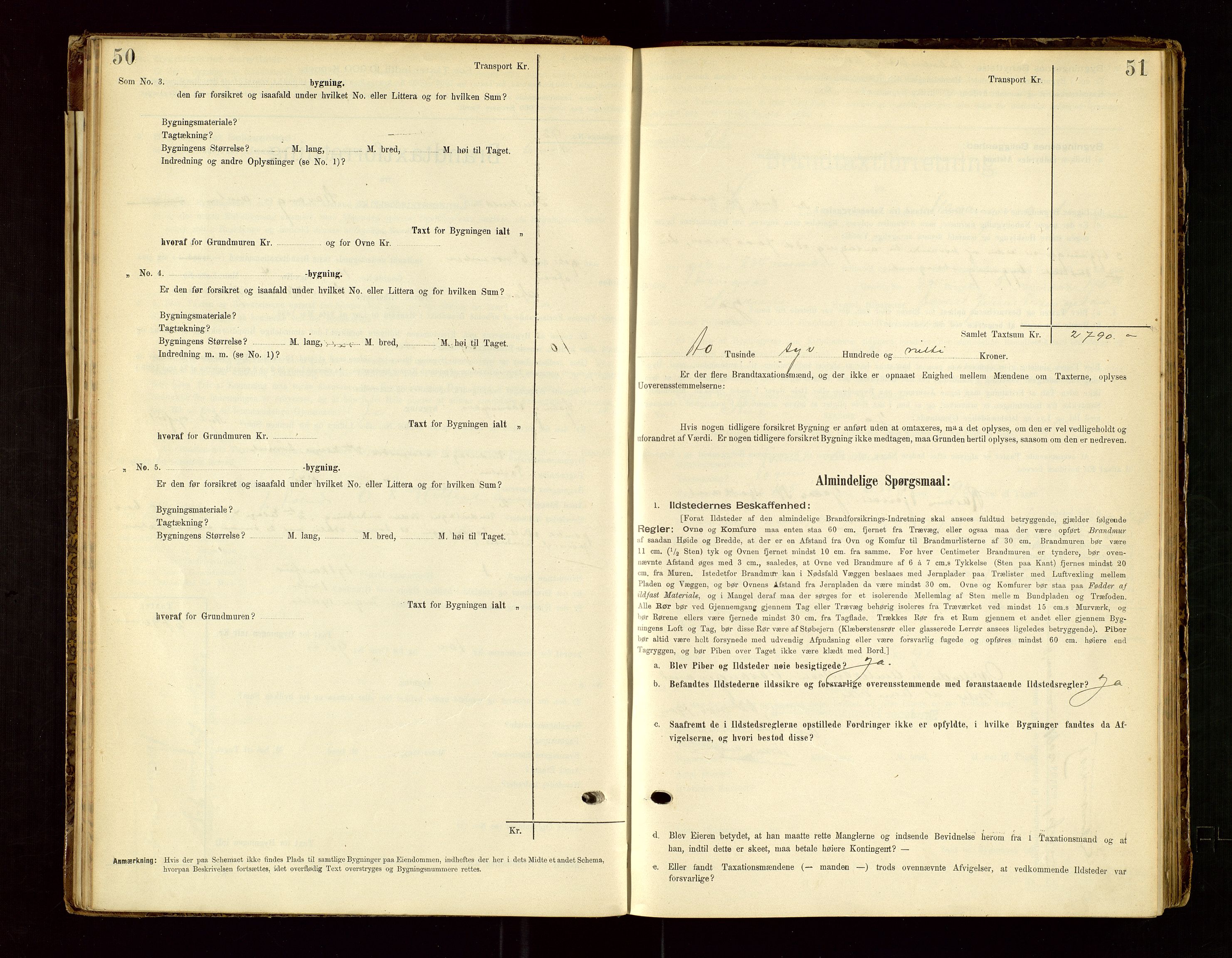 Skudenes lensmannskontor, AV/SAST-A-100444/Gob/L0001: "Brandtaxationsprotokoll", 1895-1924, p. 50-51