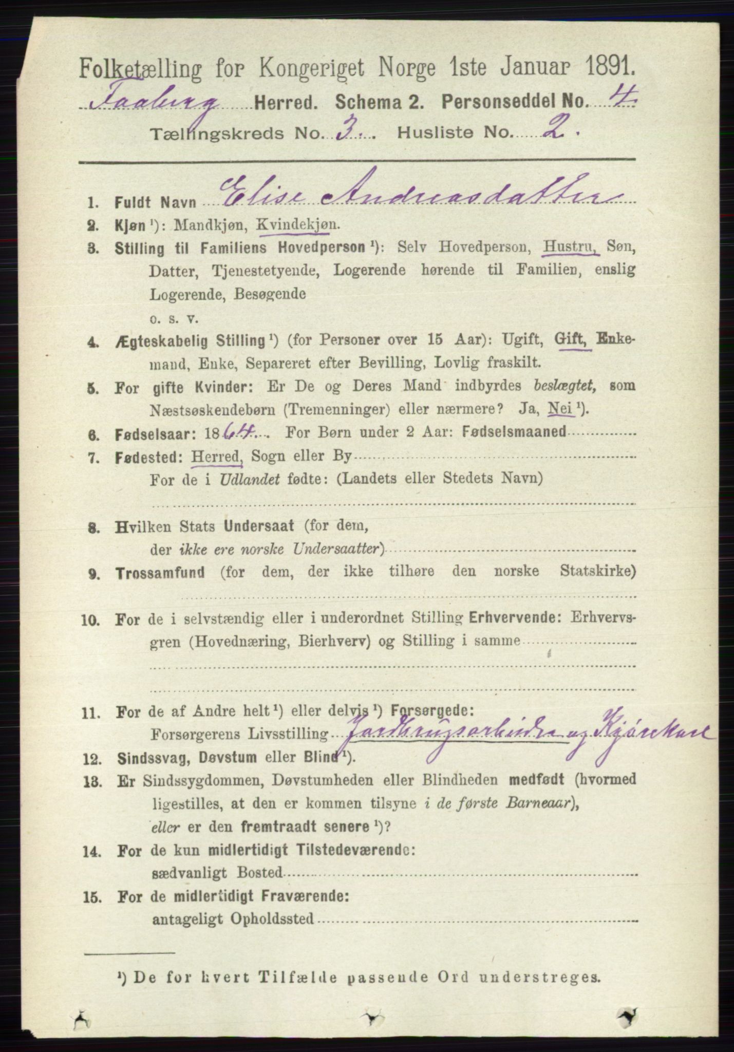 RA, 1891 census for 0524 Fåberg, 1891, p. 869