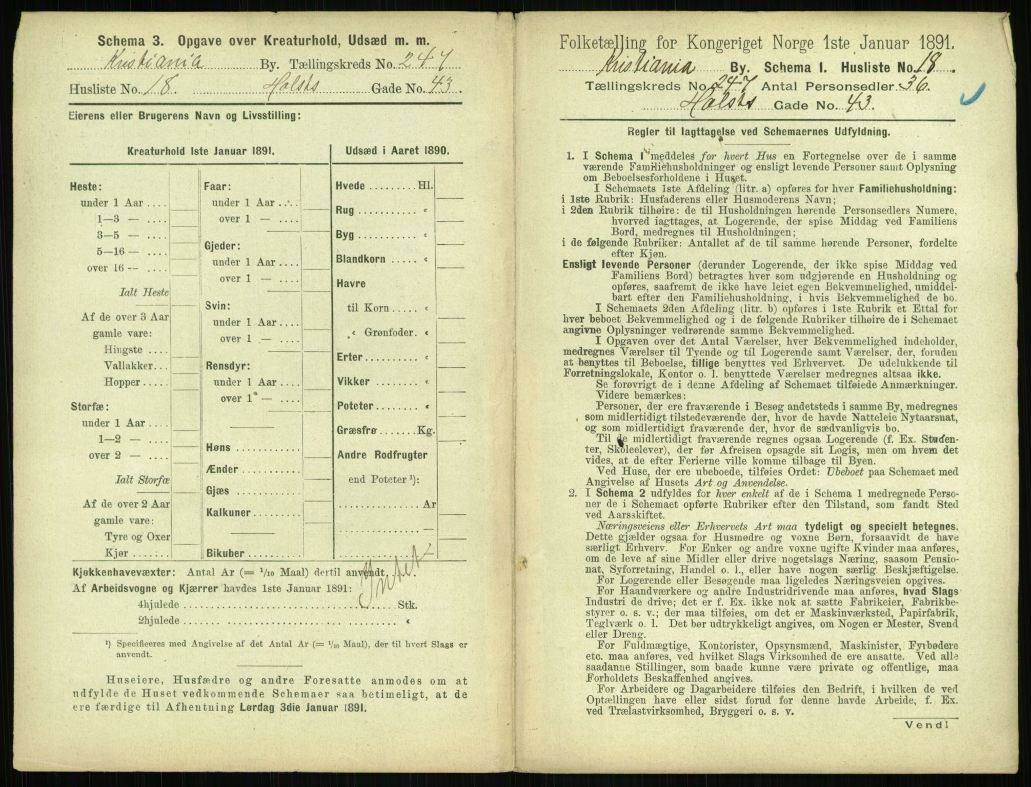 RA, 1891 census for 0301 Kristiania, 1891, p. 150433