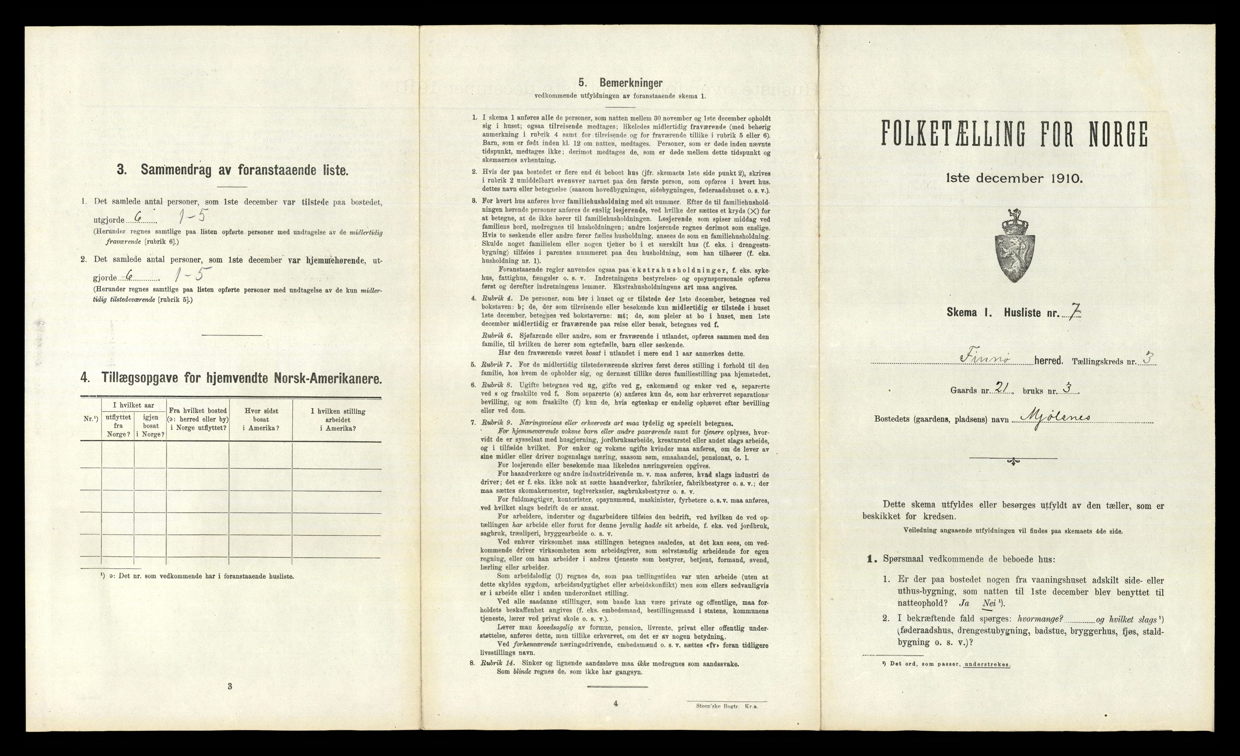 RA, 1910 census for Finnøy, 1910, p. 308