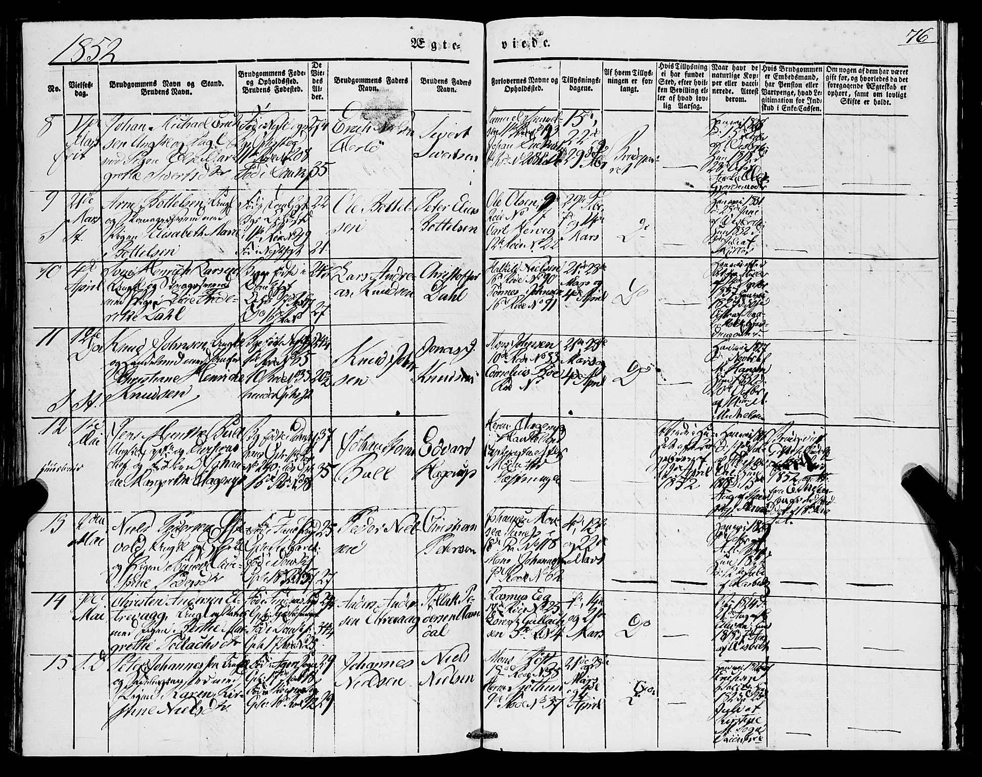 Domkirken sokneprestembete, AV/SAB-A-74801/H/Haa/L0033: Parish register (official) no. D 1, 1841-1853, p. 76