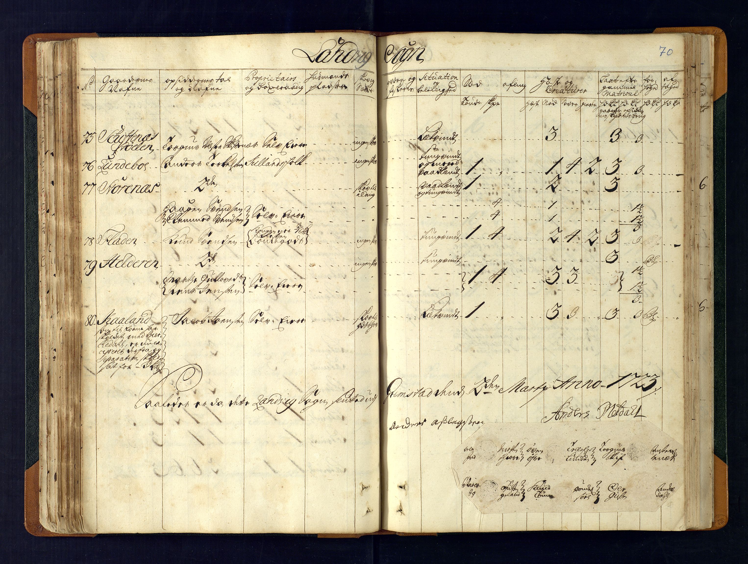 Nedenes fogderi, AV/SAK-1242-0006/Hb/L0481: Matrikkel, eksaminasjonsprotokoll, 1723, p. 69b-70a