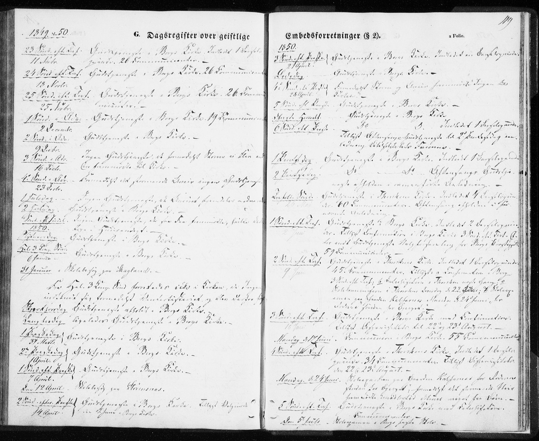 Berg sokneprestkontor, AV/SATØ-S-1318/G/Ga/Gaa/L0001kirke: Parish register (official) no. 1, 1846-1859, p. 119