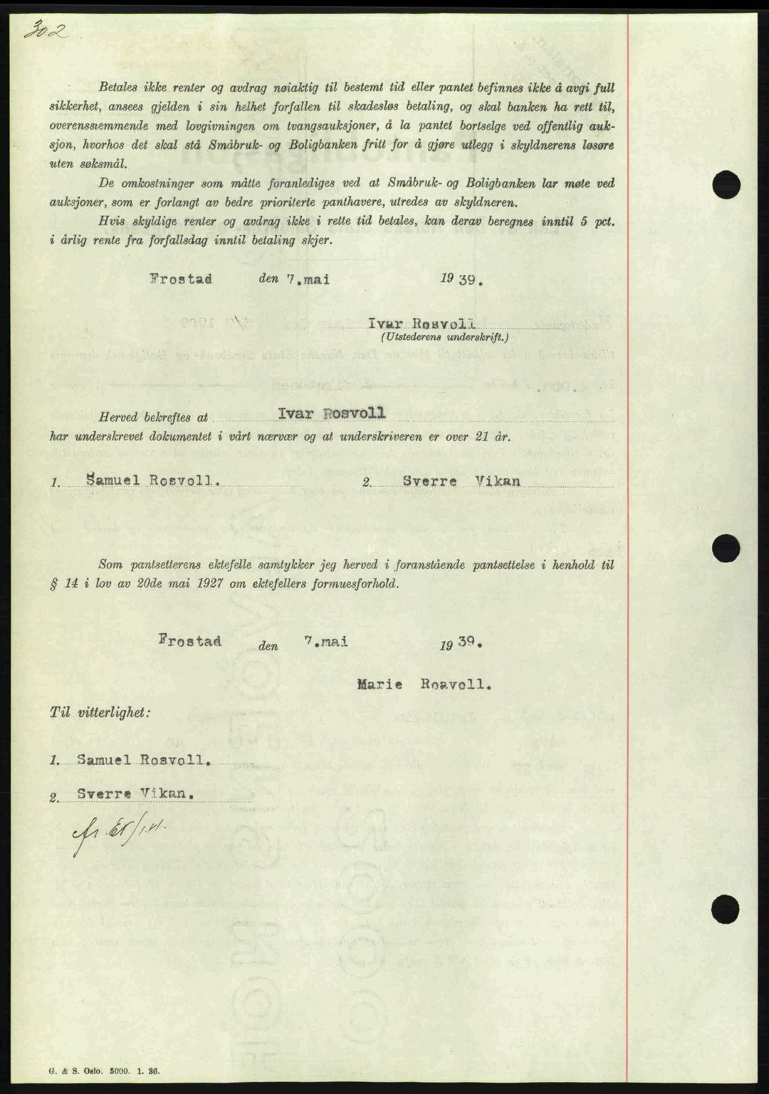 Nordmøre sorenskriveri, AV/SAT-A-4132/1/2/2Ca: Mortgage book no. B85, 1939-1939, Diary no: : 1219/1939