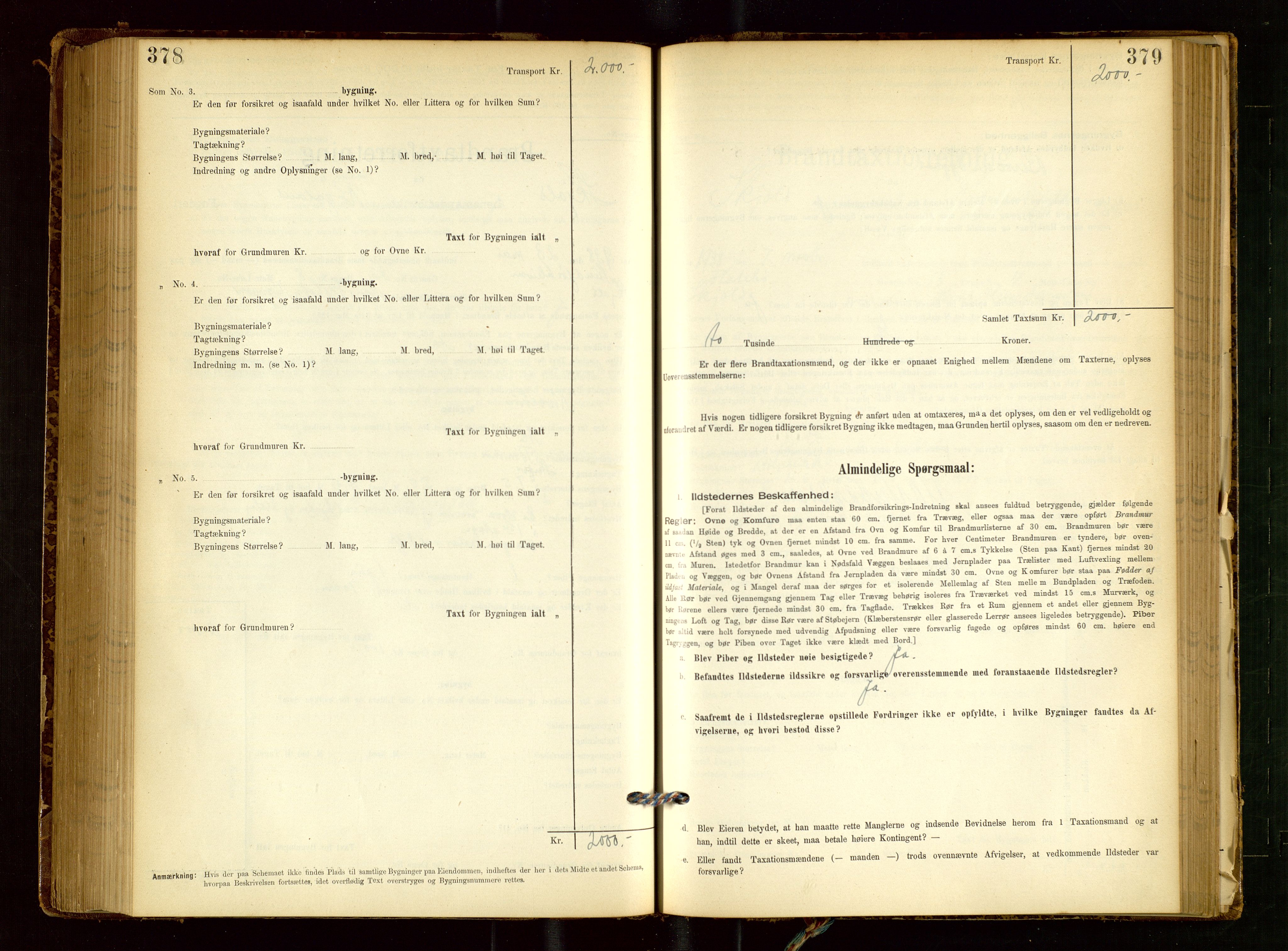 Skjold lensmannskontor, AV/SAST-A-100182/Gob/L0001: "Brandtaxationsprotokol for Skjold Lensmandsdistrikt Ryfylke Fogderi", 1894-1939, p. 378-379