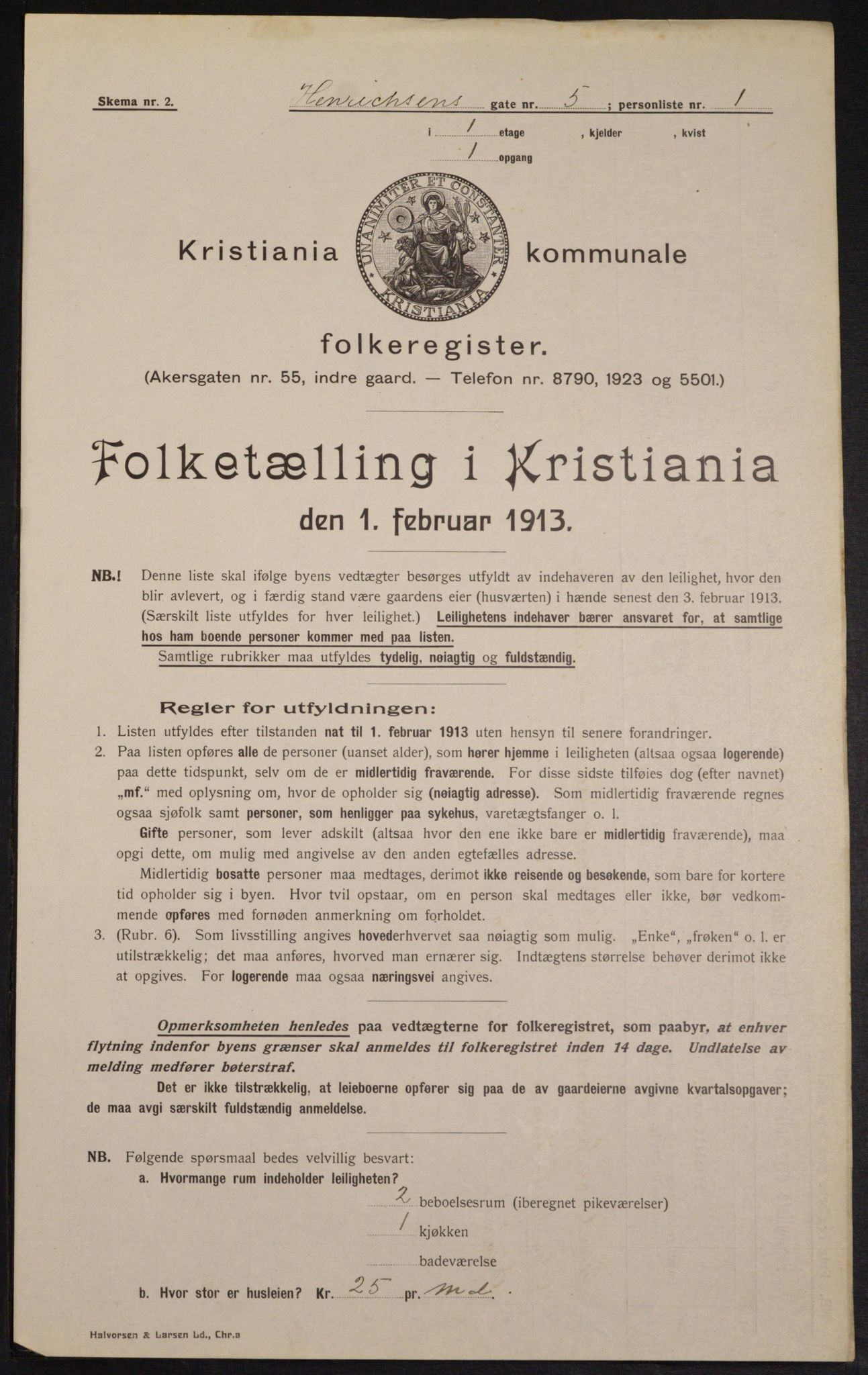 OBA, Municipal Census 1913 for Kristiania, 1913, p. 38365