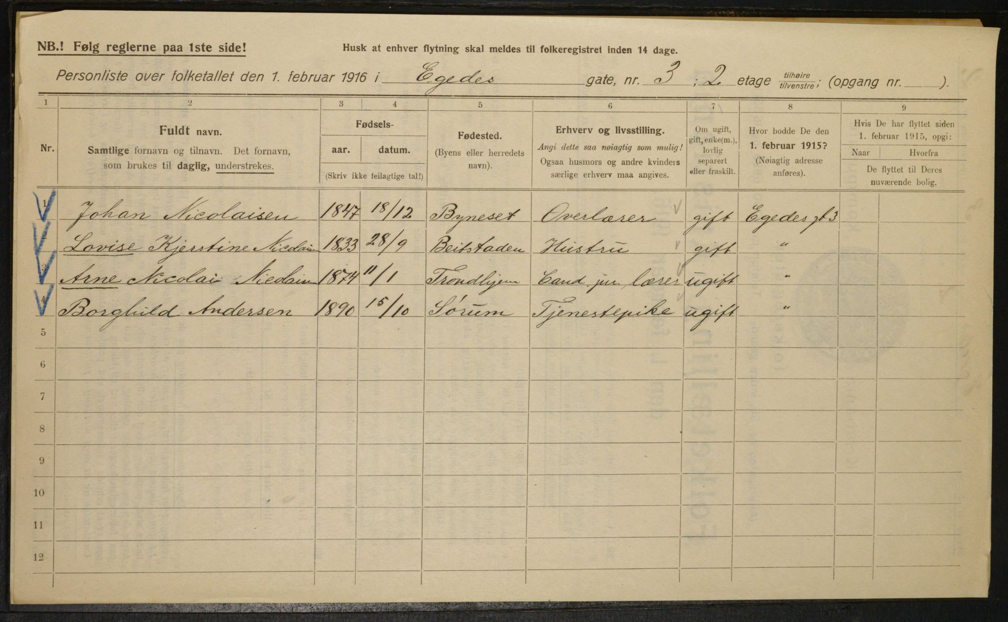 OBA, Municipal Census 1916 for Kristiania, 1916, p. 18963