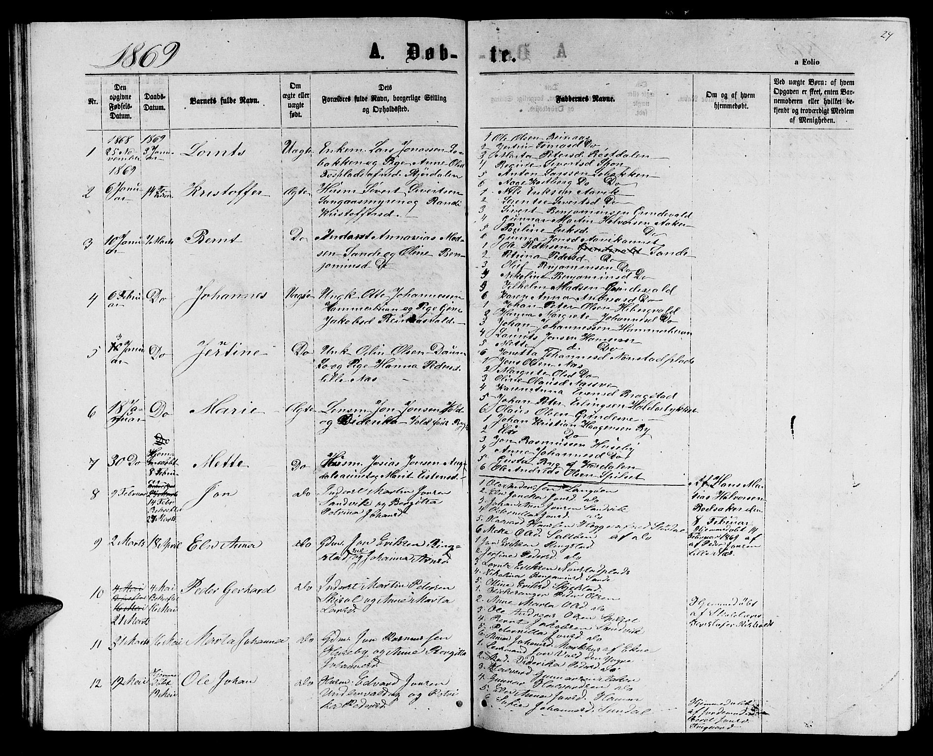 Ministerialprotokoller, klokkerbøker og fødselsregistre - Nord-Trøndelag, SAT/A-1458/714/L0133: Parish register (copy) no. 714C02, 1865-1877, p. 24