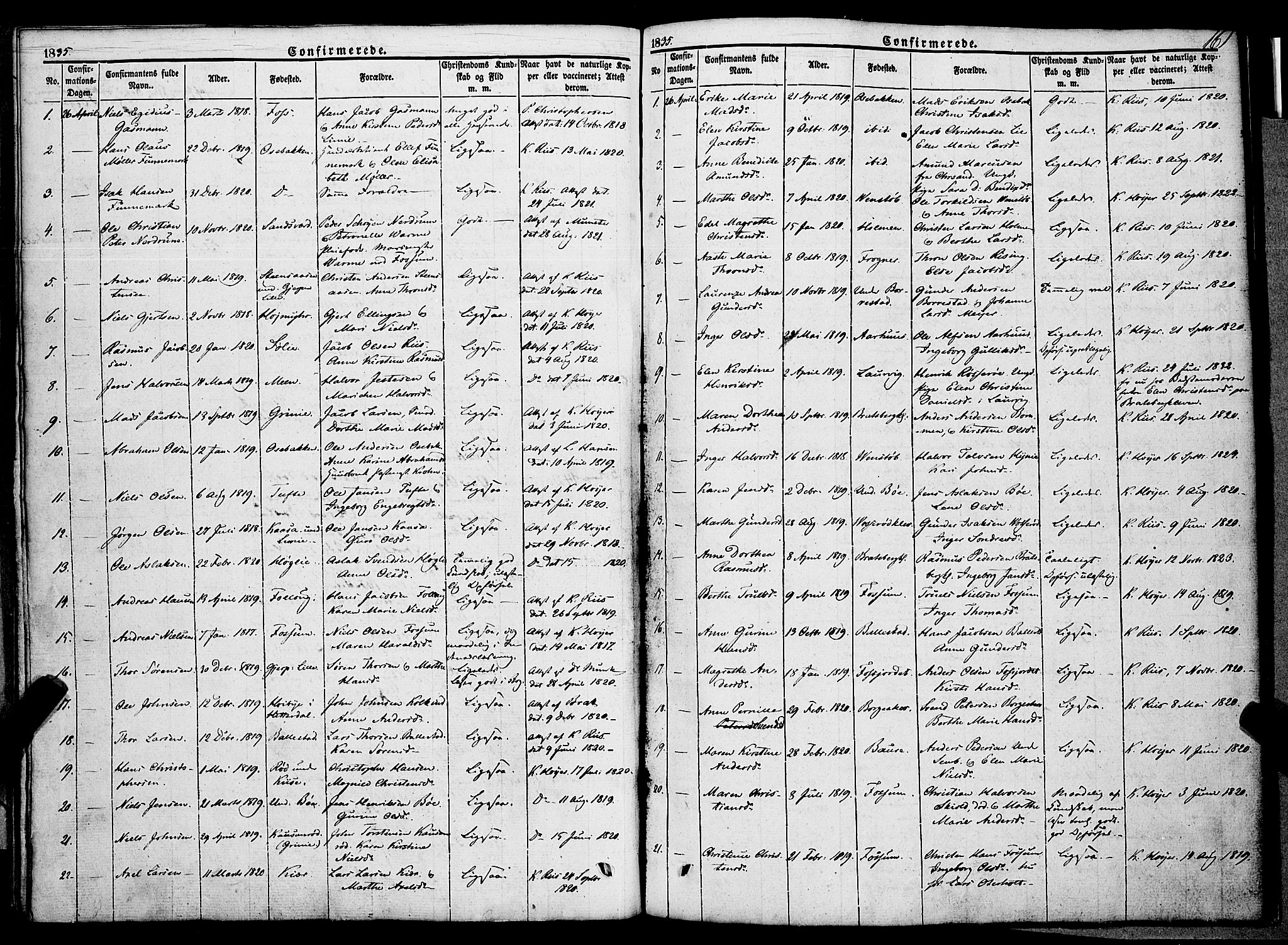 Gjerpen kirkebøker, SAKO/A-265/F/Fa/L0007a: Parish register (official) no. I 7A, 1834-1857, p. 161