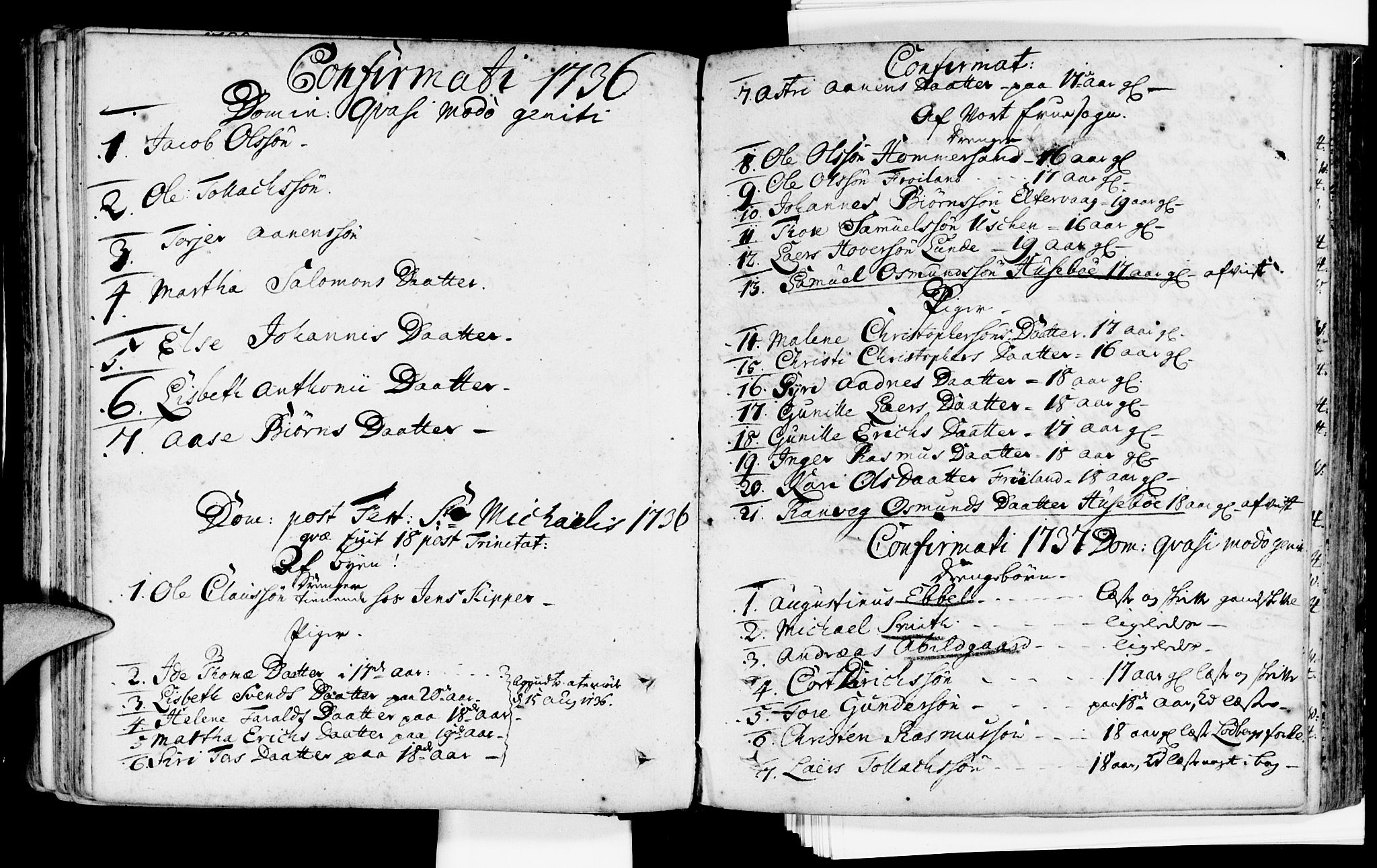 Domkirken sokneprestkontor, AV/SAST-A-101812/001/30/30BA/L0002: Parish register (official) no. A 2 /1, 1727-1738