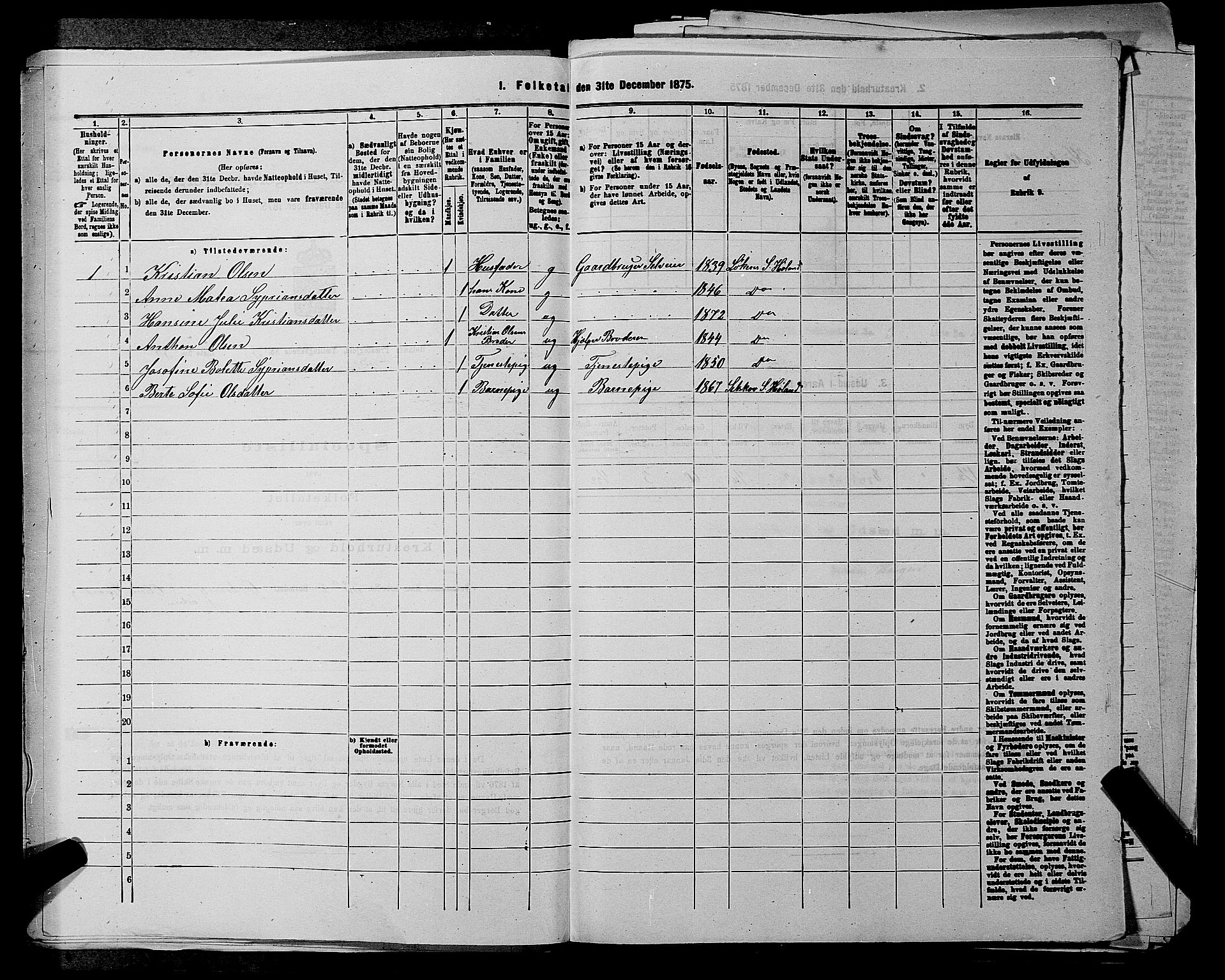 RA, 1875 census for 0221P Høland, 1875, p. 525