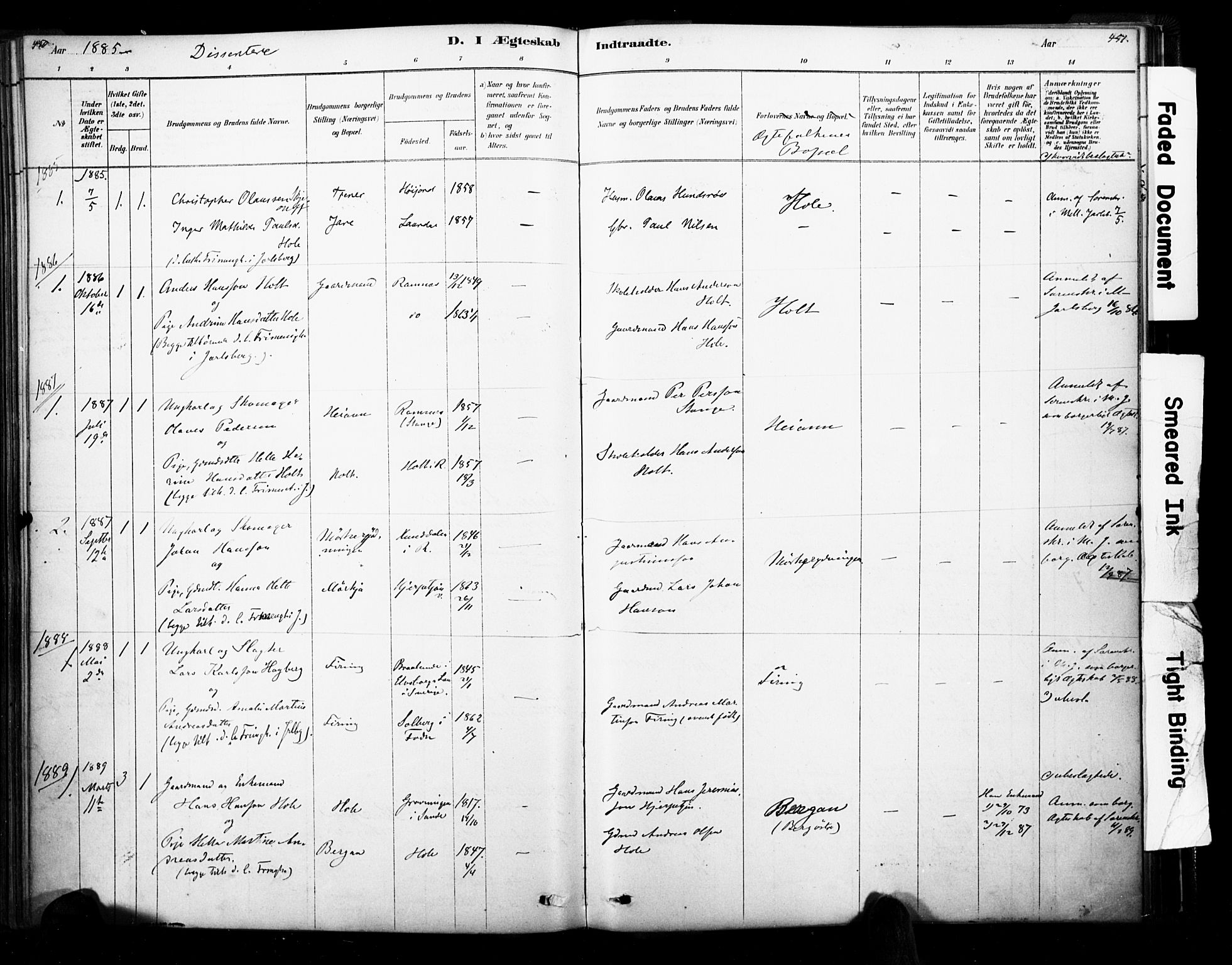 Ramnes kirkebøker, AV/SAKO-A-314/F/Fa/L0007: Parish register (official) no. I 7, 1878-1895, p. 450-451