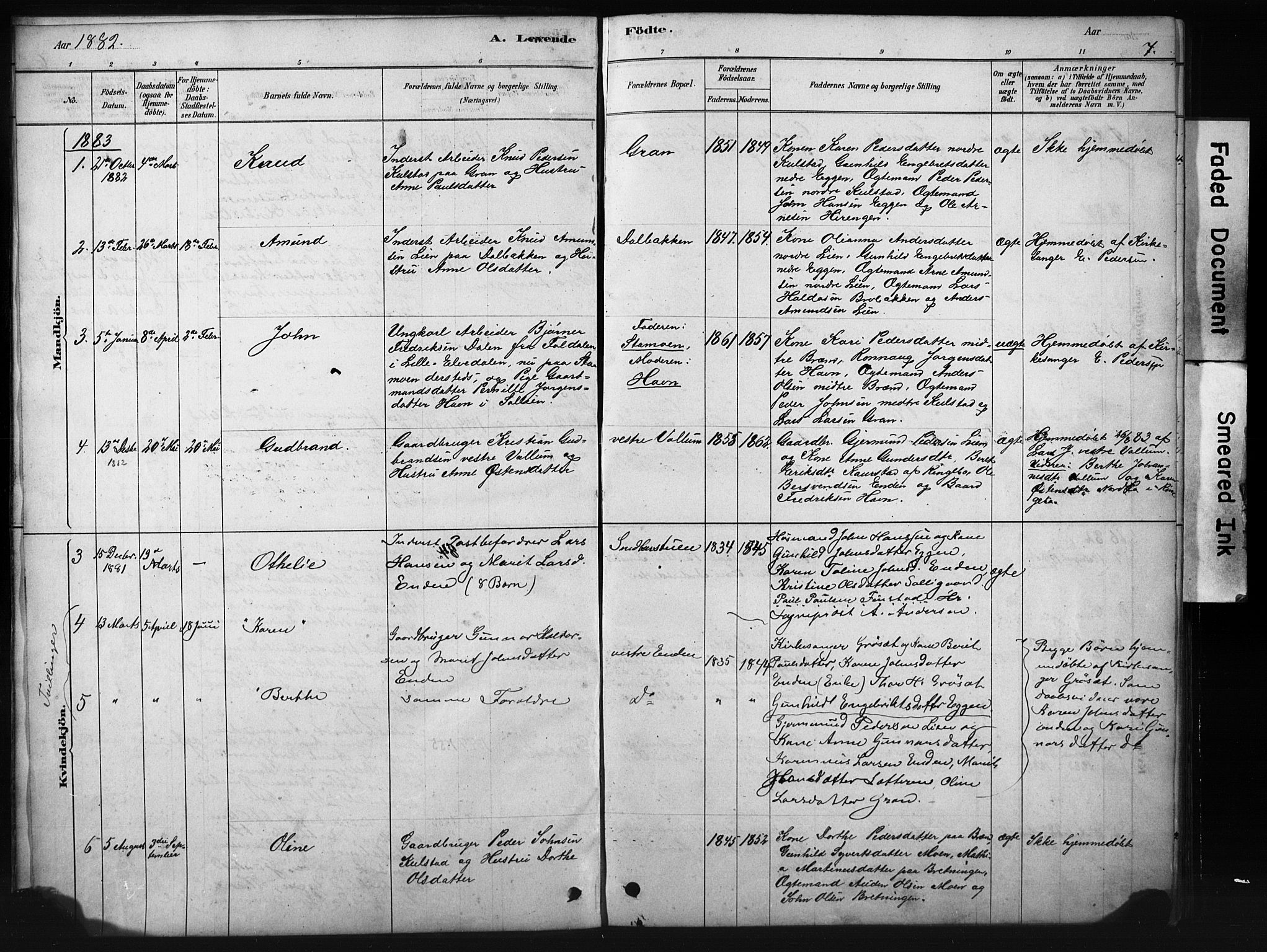 Sollia prestekontor, SAH/PREST-050/H/Ha/Hab/L0002: Parish register (copy) no. 2, 1880-1933, p. 7