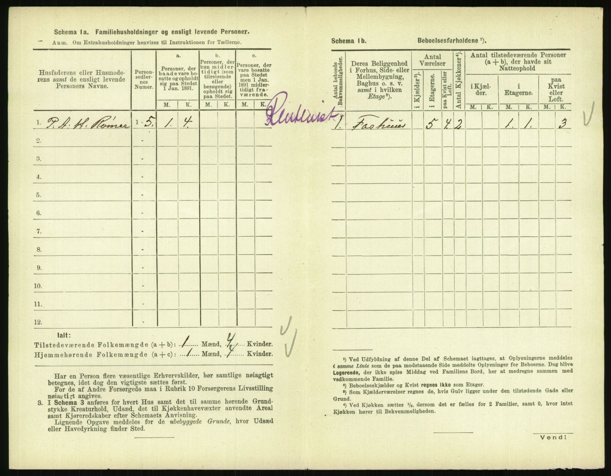 RA, 1891 census for 0801 Kragerø, 1891, p. 1137