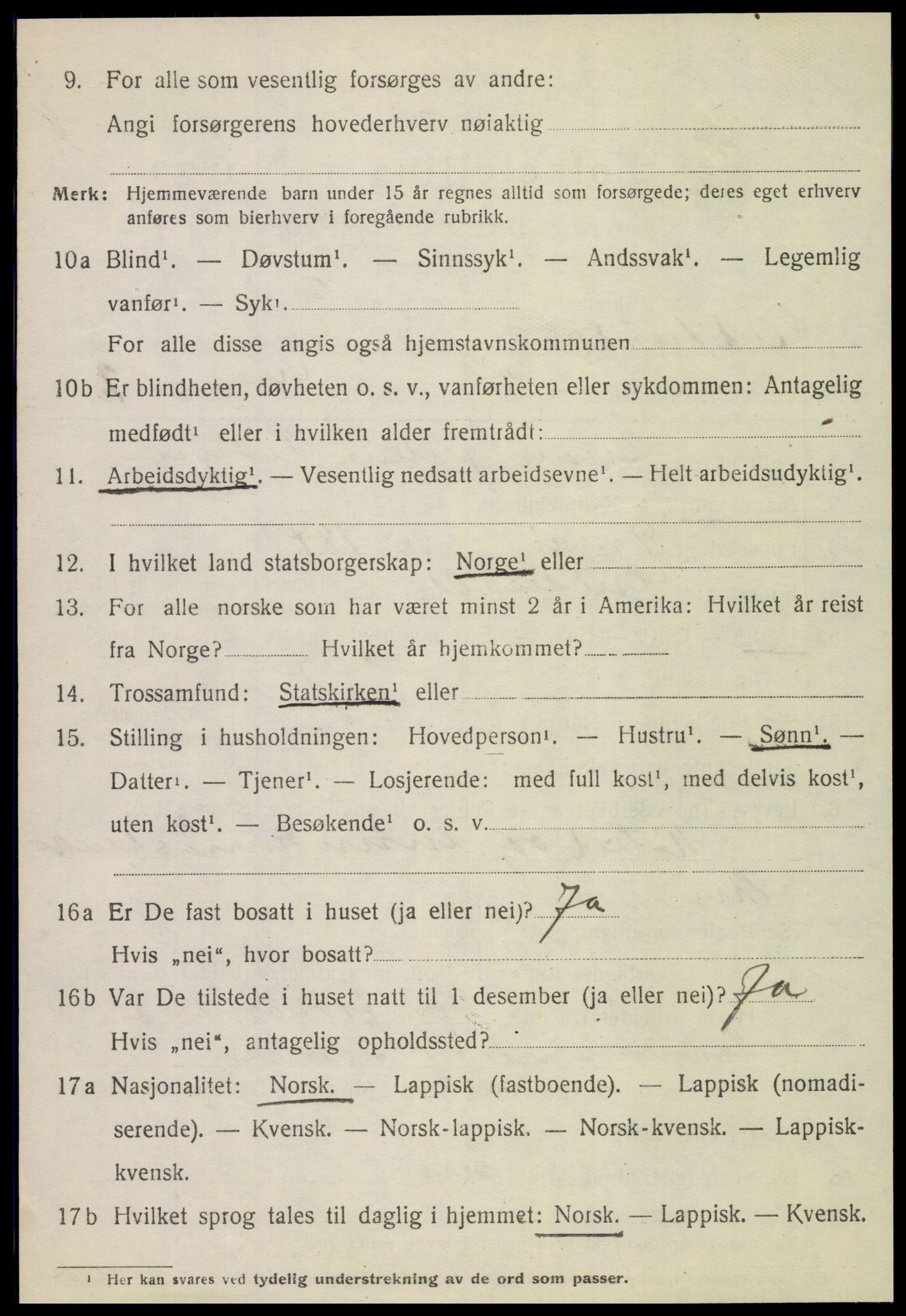 SAT, 1920 census for Gildeskål, 1920, p. 5415