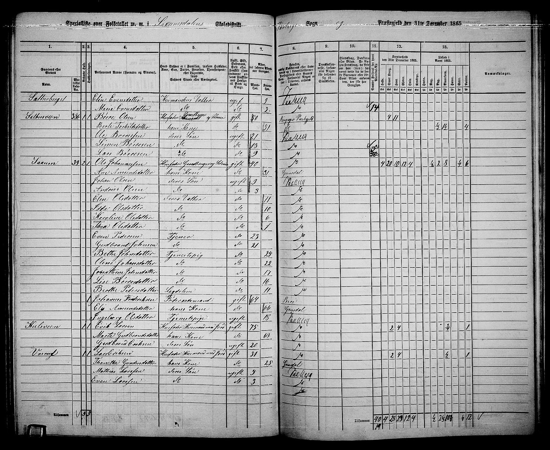 RA, 1865 census for Fåberg/Fåberg og Lillehammer, 1865, p. 225