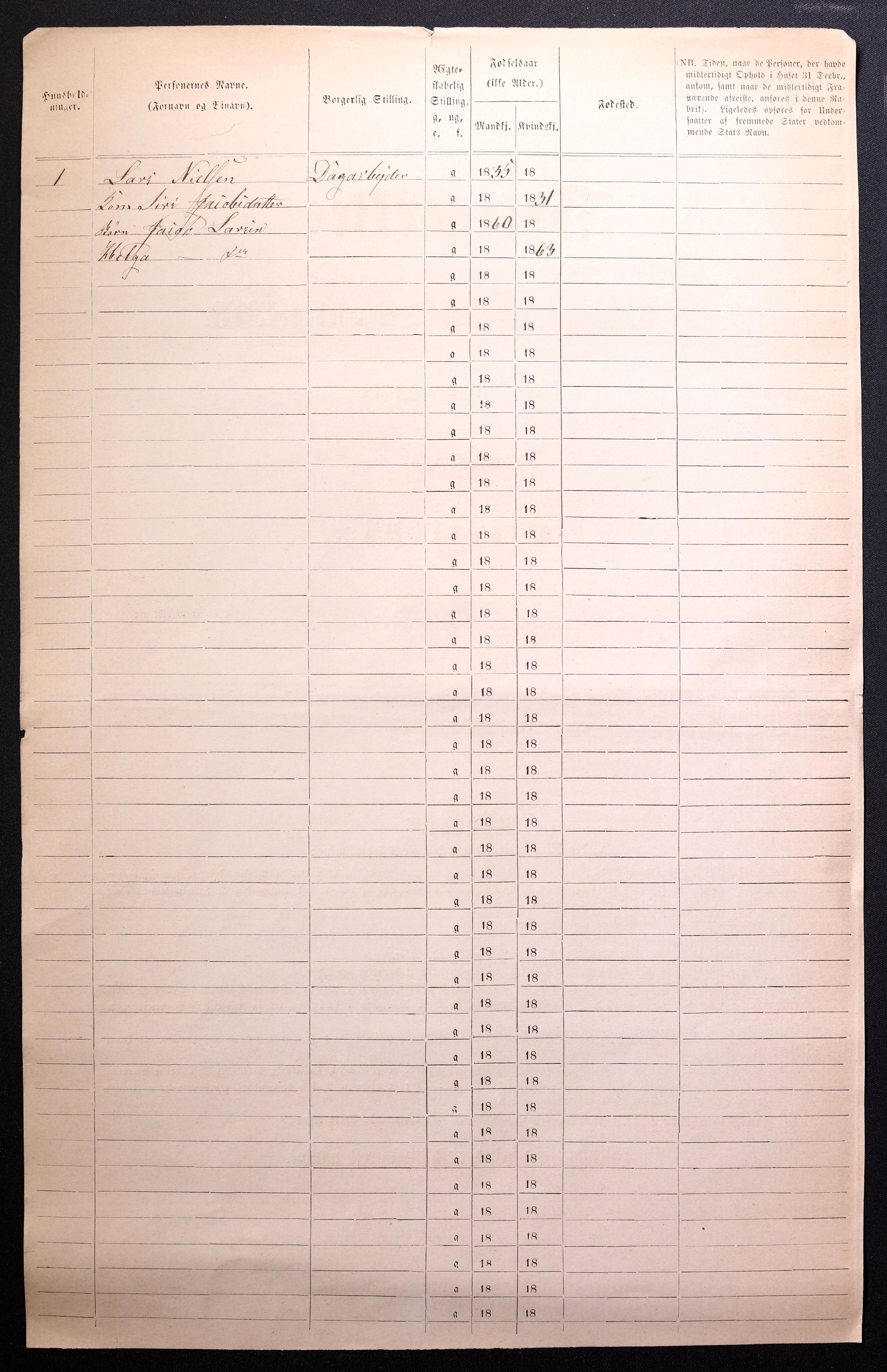 RA, 1870 census for 0502 Gjøvik, 1870, p. 3