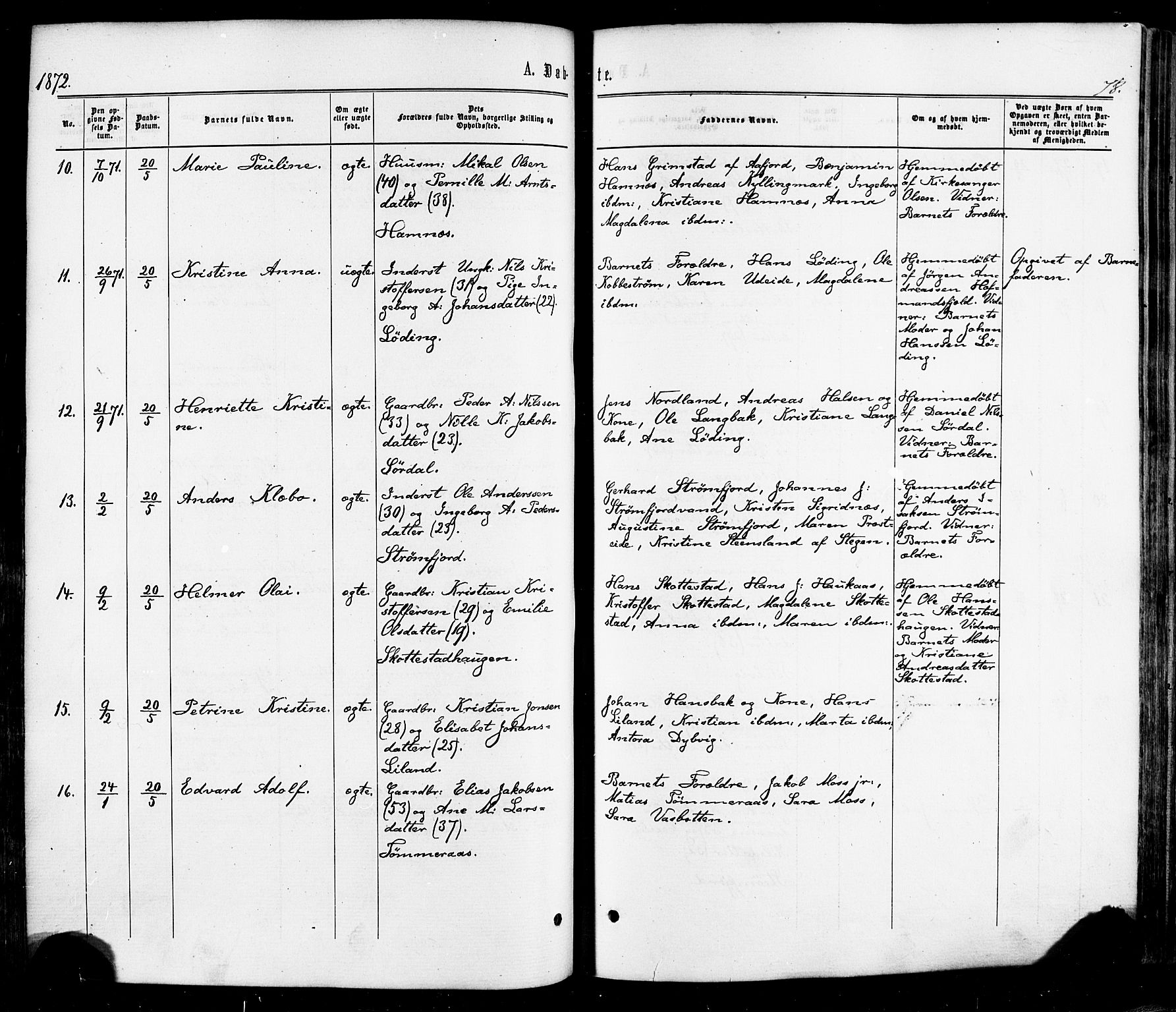 Ministerialprotokoller, klokkerbøker og fødselsregistre - Nordland, SAT/A-1459/859/L0845: Parish register (official) no. 859A05, 1863-1877, p. 78