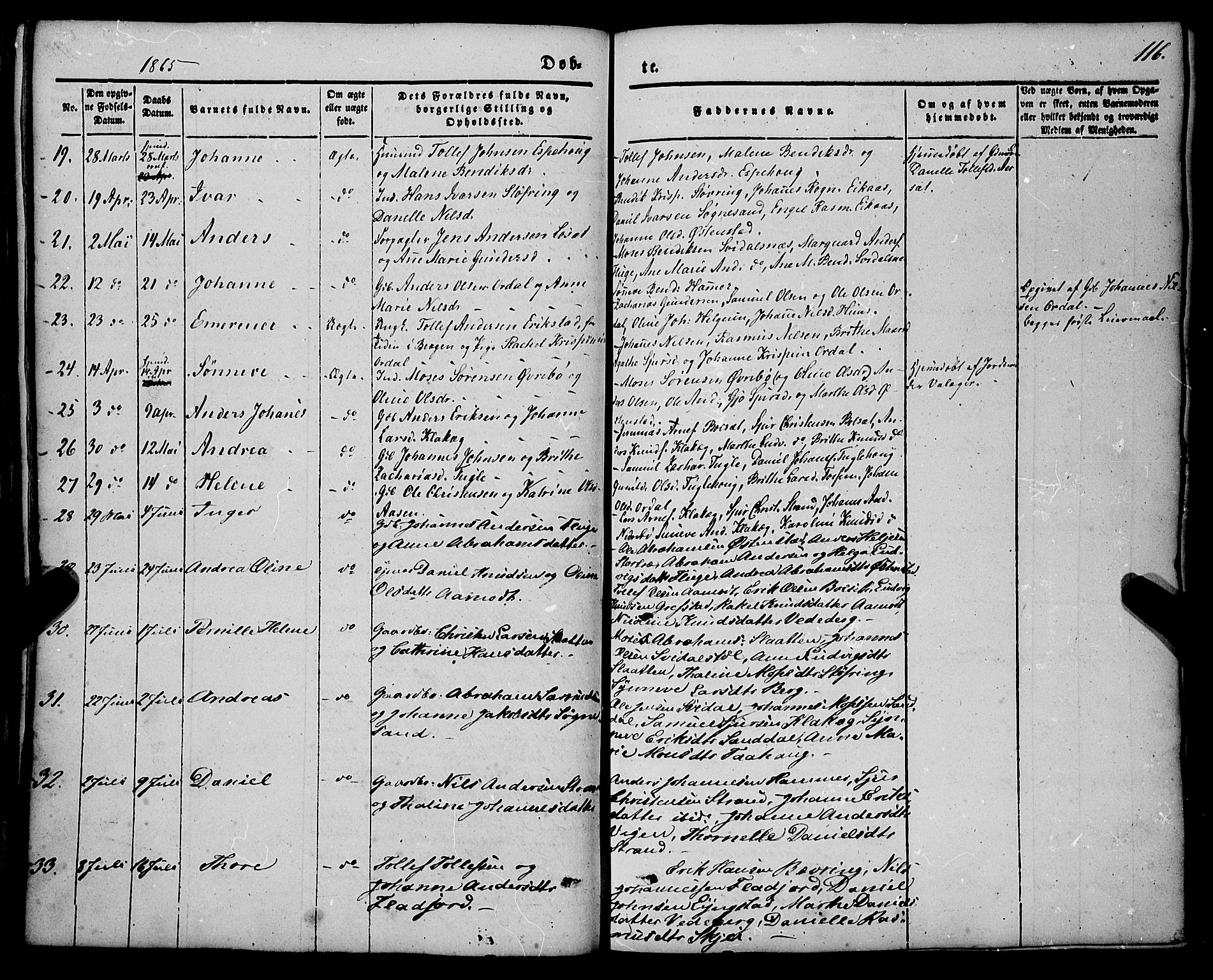 Jølster sokneprestembete, SAB/A-80701/H/Haa/Haaa/L0010: Parish register (official) no. A 10, 1847-1865, p. 116