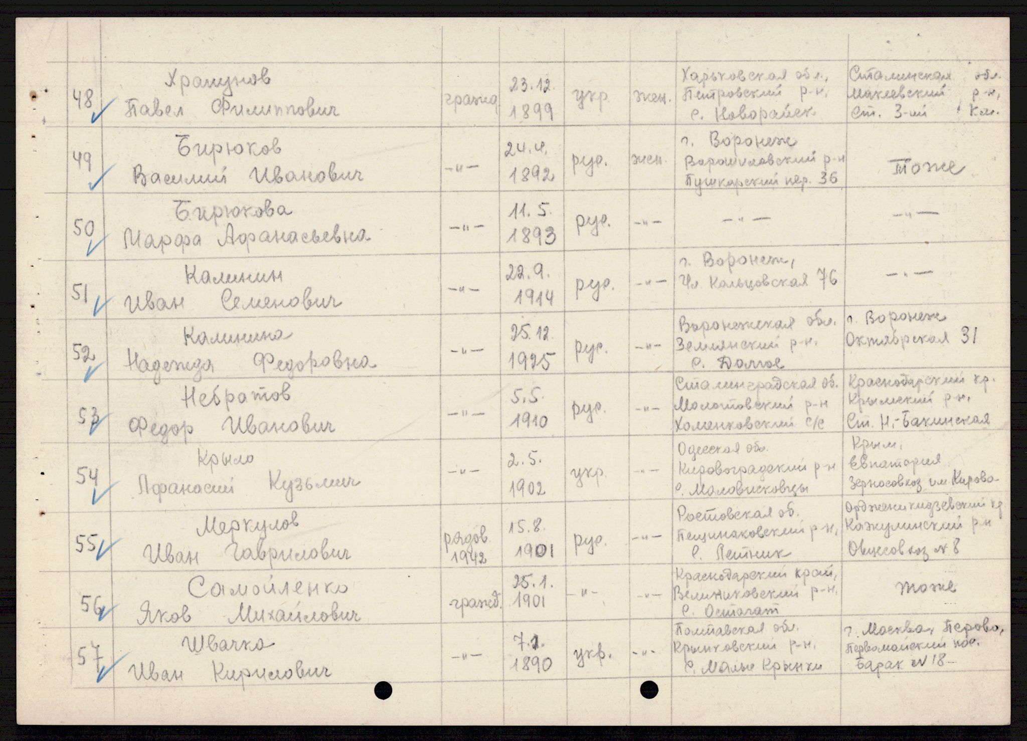 Flyktnings- og fangedirektoratet, Repatrieringskontoret, AV/RA-S-1681/D/Db/L0021: Displaced Persons (DPs) og sivile tyskere, 1945-1948, p. 636