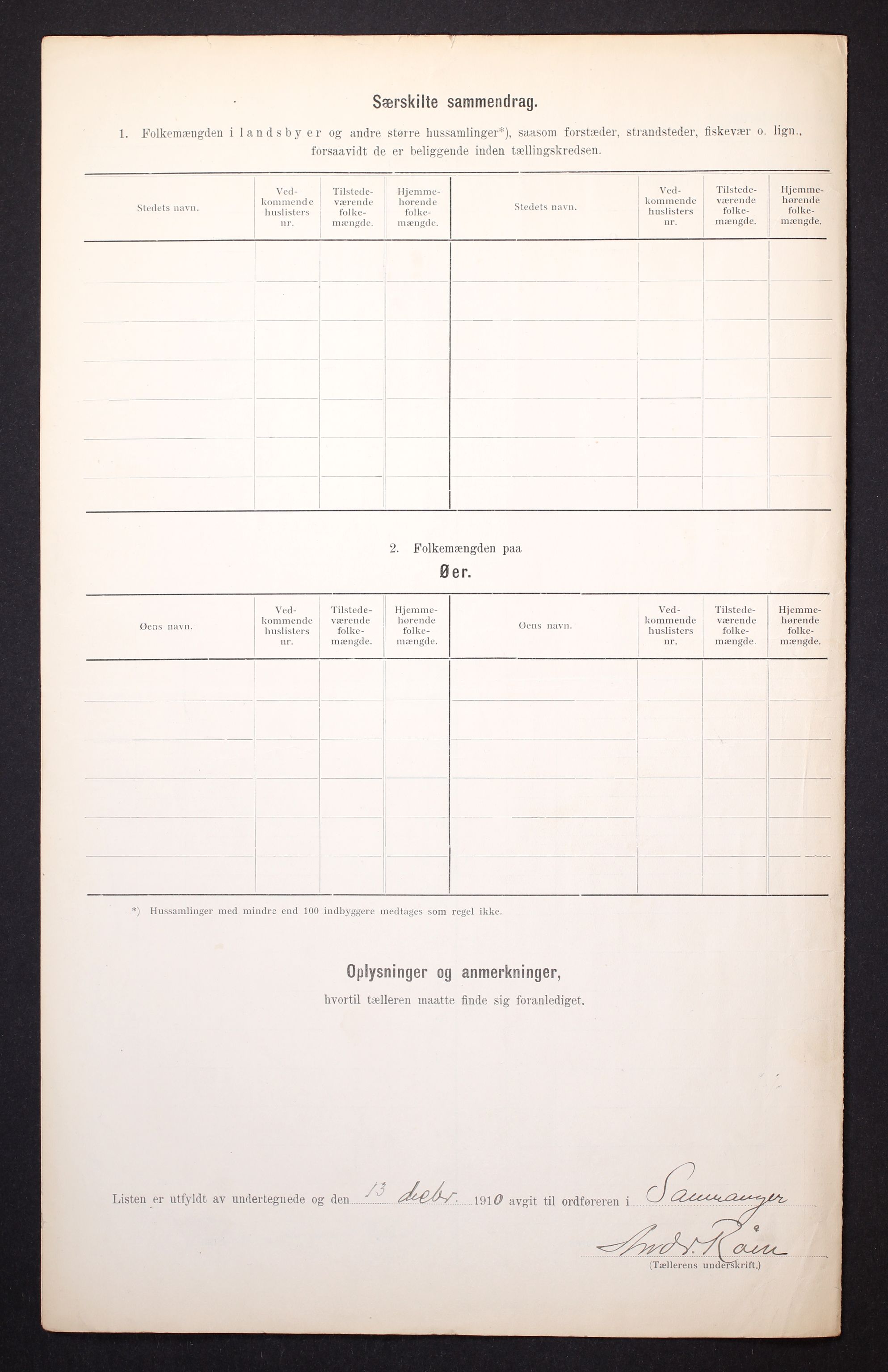 RA, 1910 census for Samnanger, 1910, p. 9