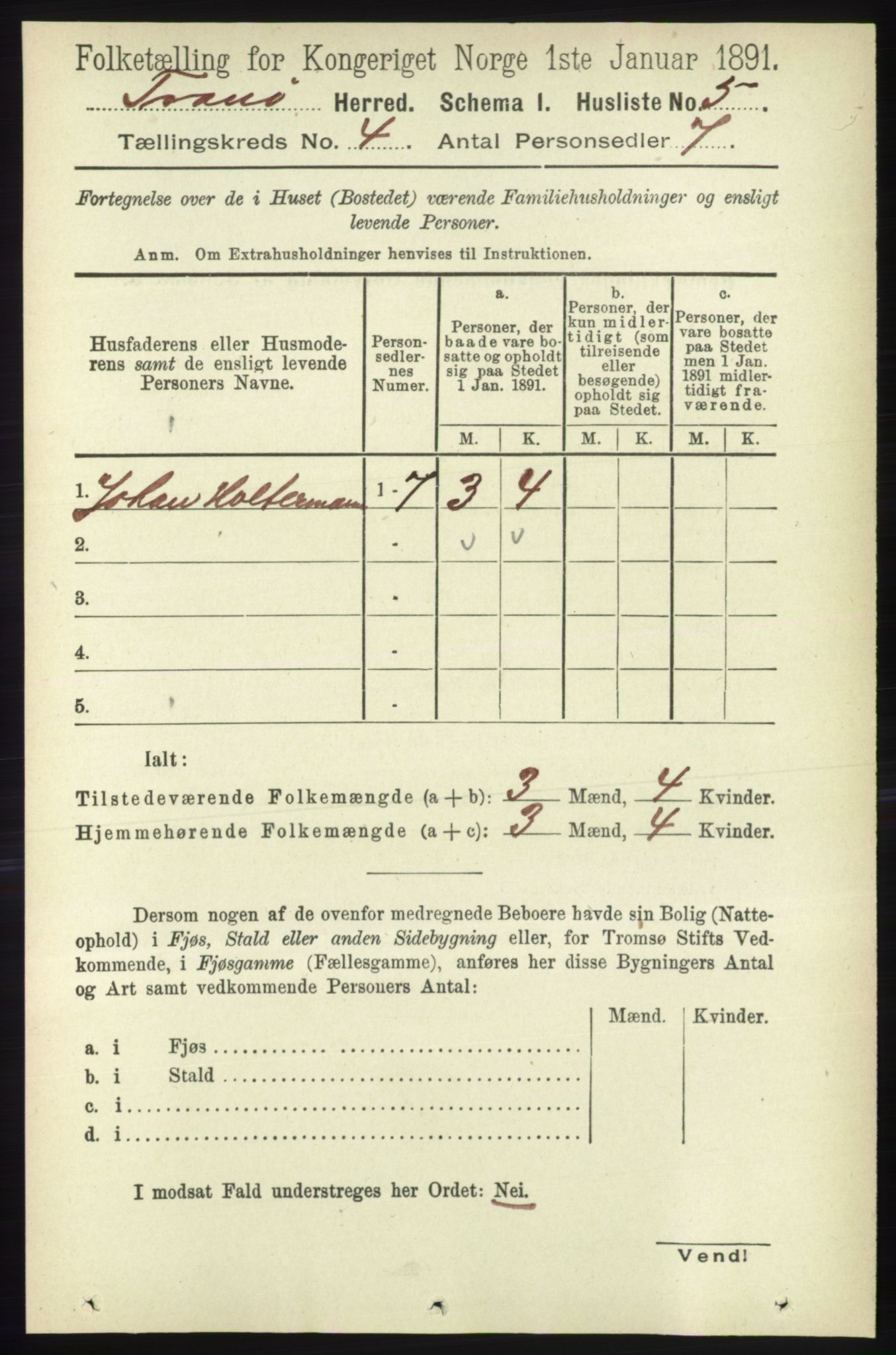 RA, 1891 census for 1927 Tranøy, 1891, p. 1388