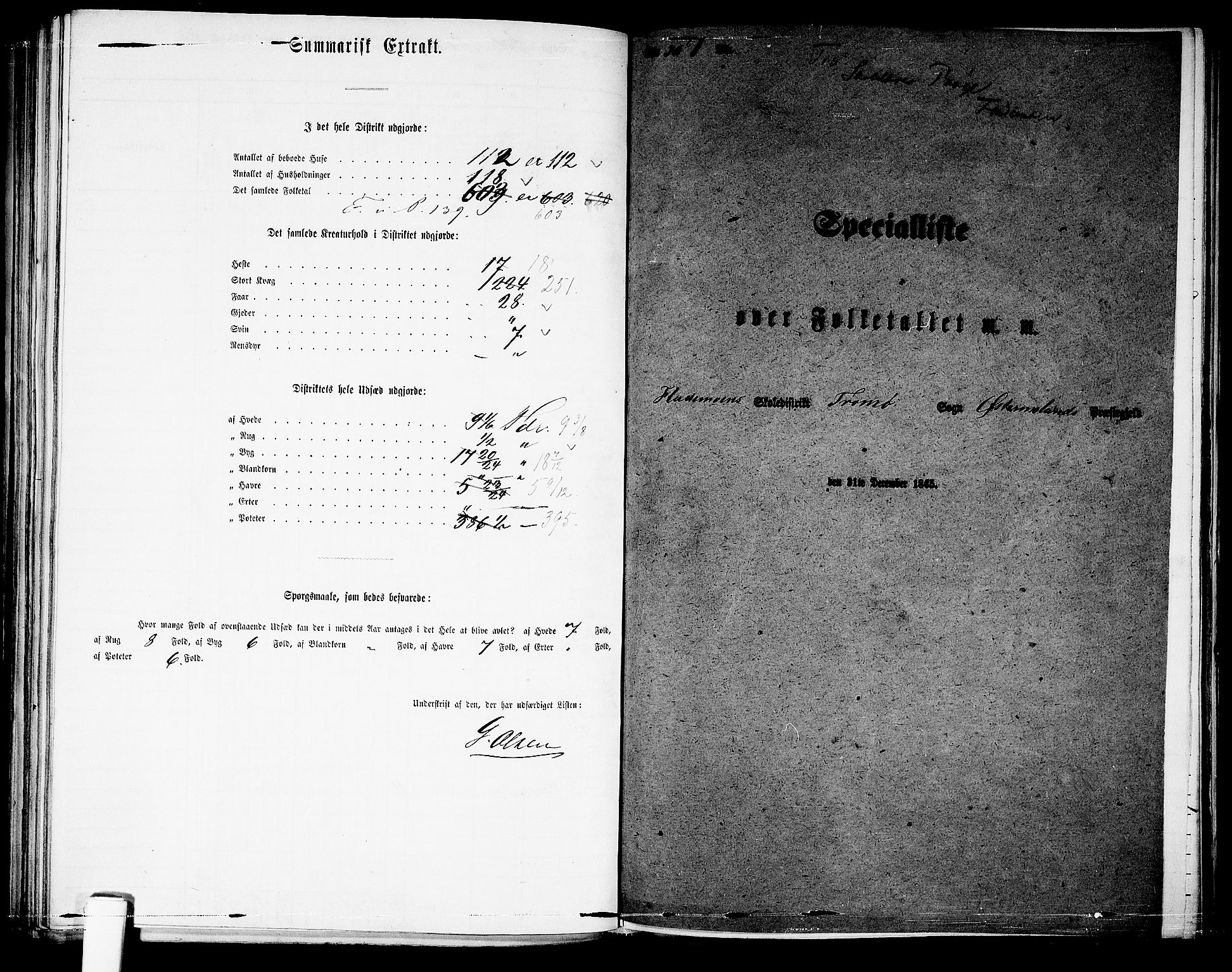 RA, 1865 census for Austre Moland, 1865, p. 215