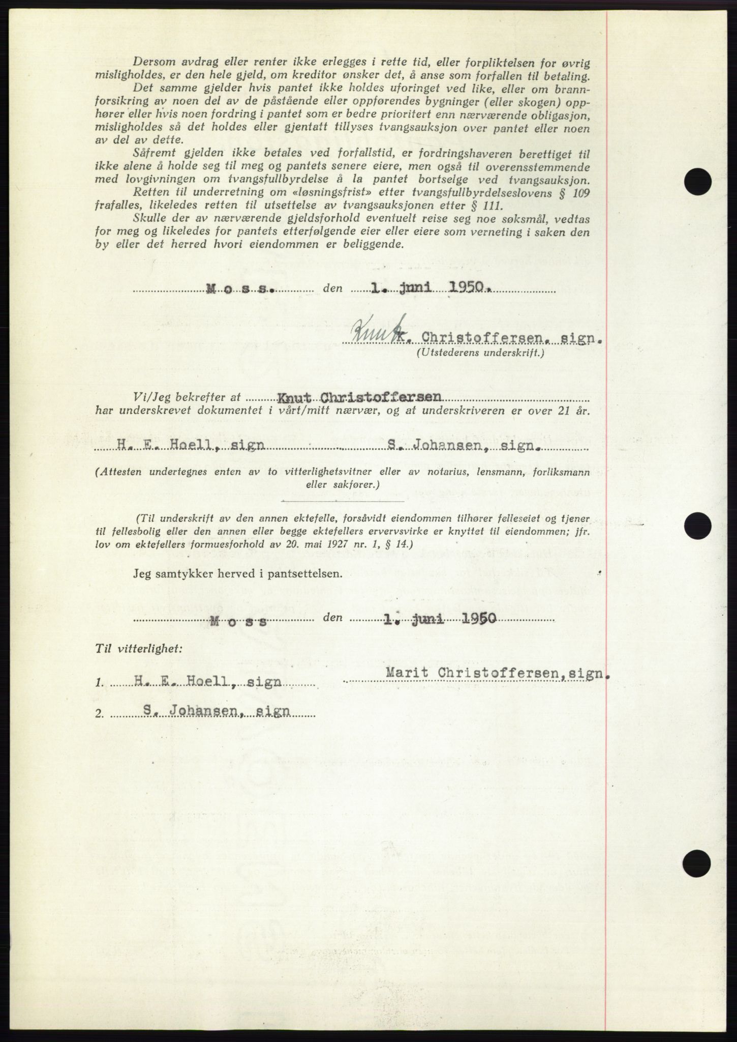 Moss sorenskriveri, AV/SAO-A-10168: Mortgage book no. B24, 1950-1950, Diary no: : 1630/1950