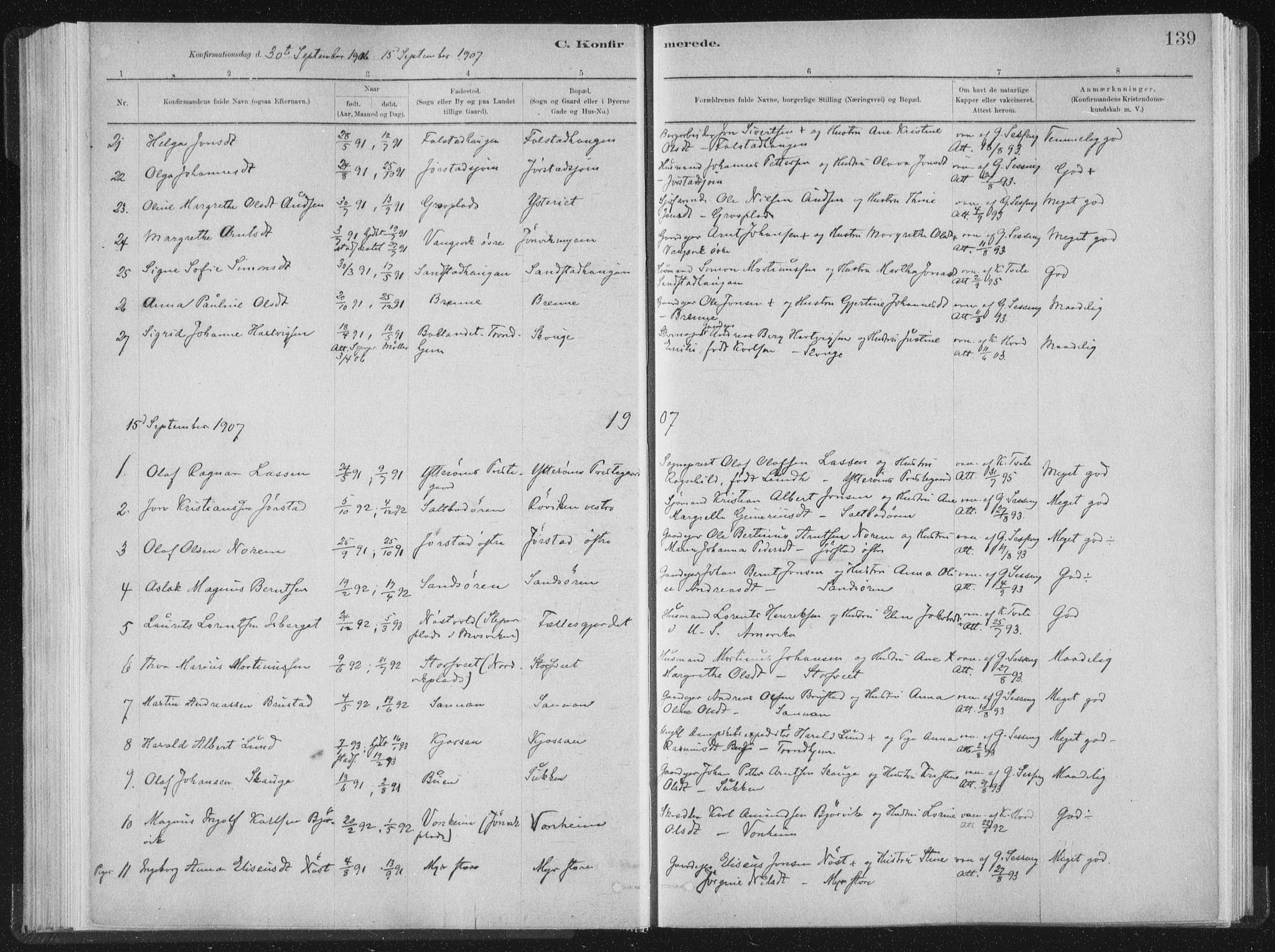 Ministerialprotokoller, klokkerbøker og fødselsregistre - Nord-Trøndelag, SAT/A-1458/722/L0220: Parish register (official) no. 722A07, 1881-1908, p. 139