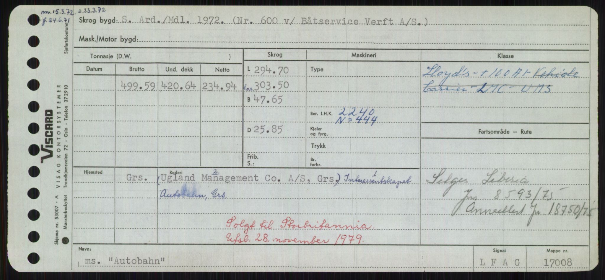 Sjøfartsdirektoratet med forløpere, Skipsmålingen, RA/S-1627/H/Hd/L0002: Fartøy, Apa-Axe, p. 507