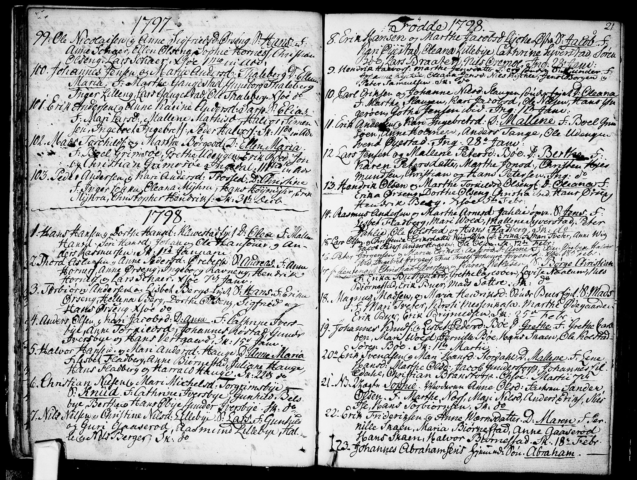 Skjeberg prestekontor Kirkebøker, SAO/A-10923/F/Fa/L0003: Parish register (official) no. I 3, 1792-1814, p. 21