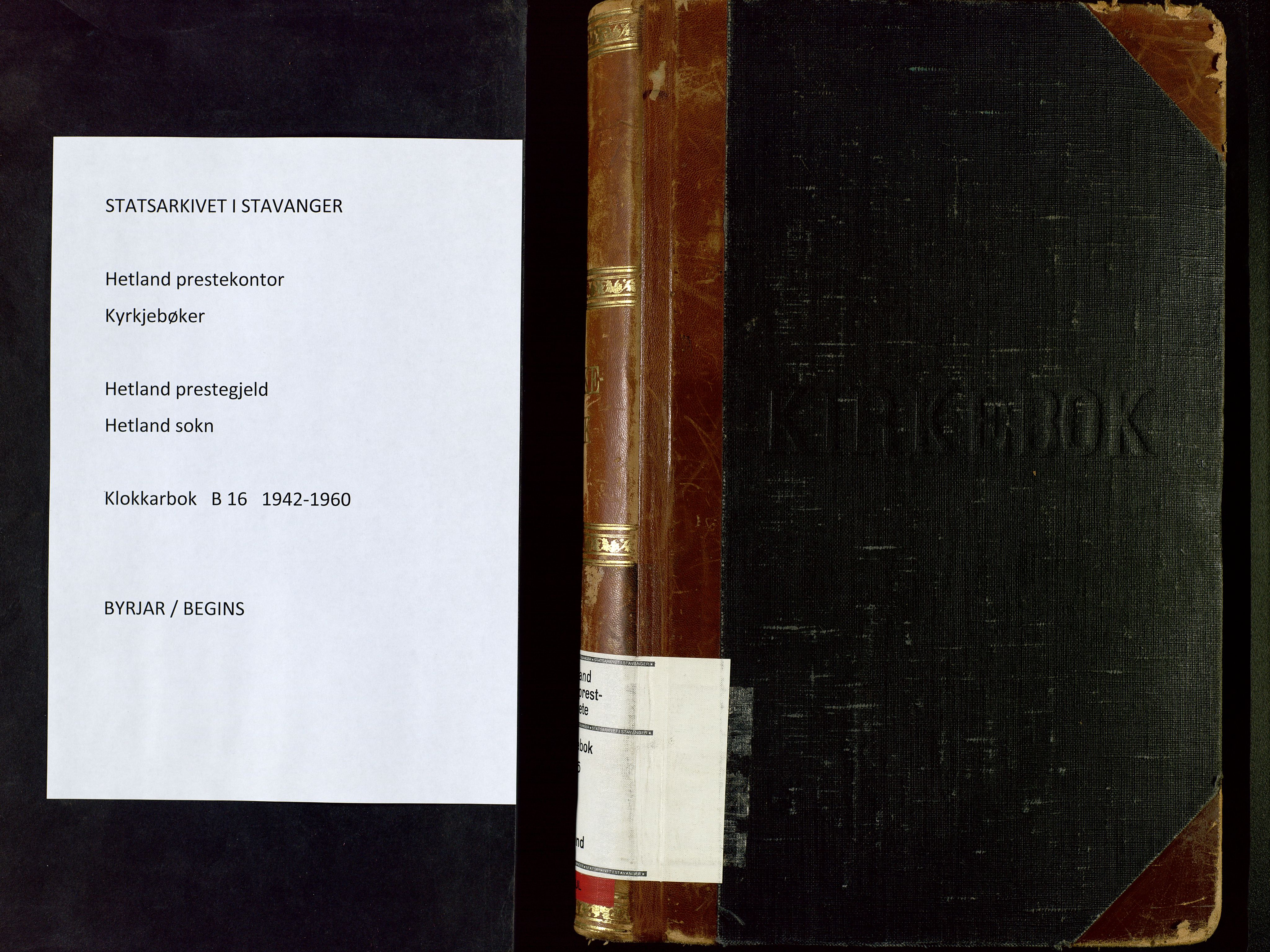 Hetland sokneprestkontor, SAST/A-101826/30/30BB/L0016: Parish register (copy) no. B 16, 1942-1960