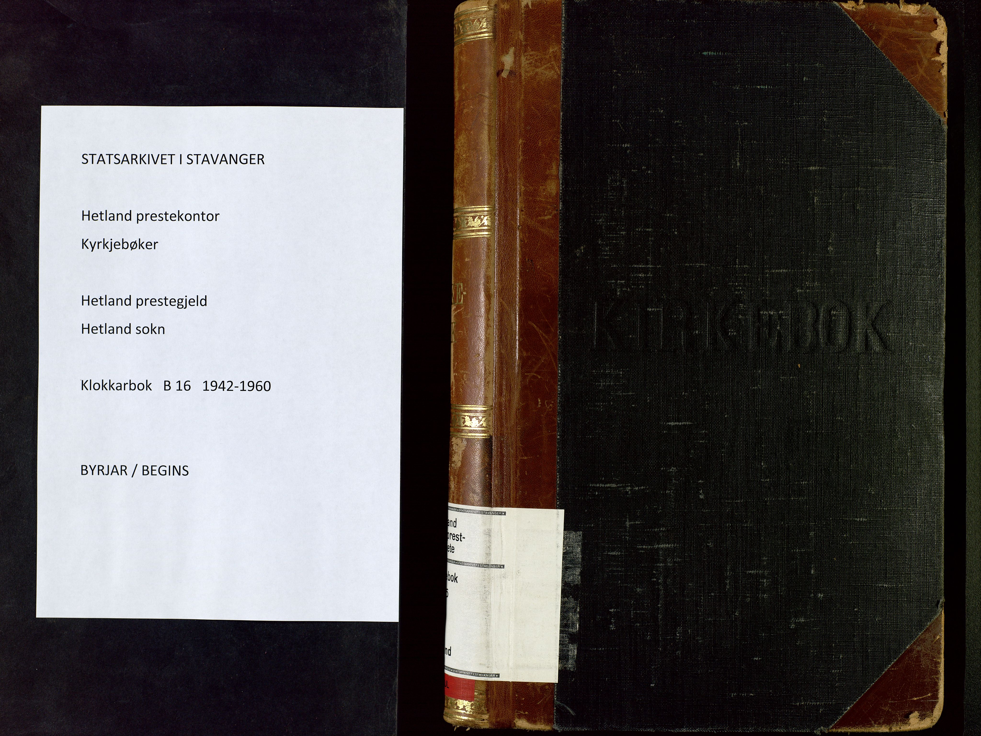 Hetland sokneprestkontor, AV/SAST-A-101826/30/30BB/L0016: Parish register (copy) no. B 16, 1942-1960