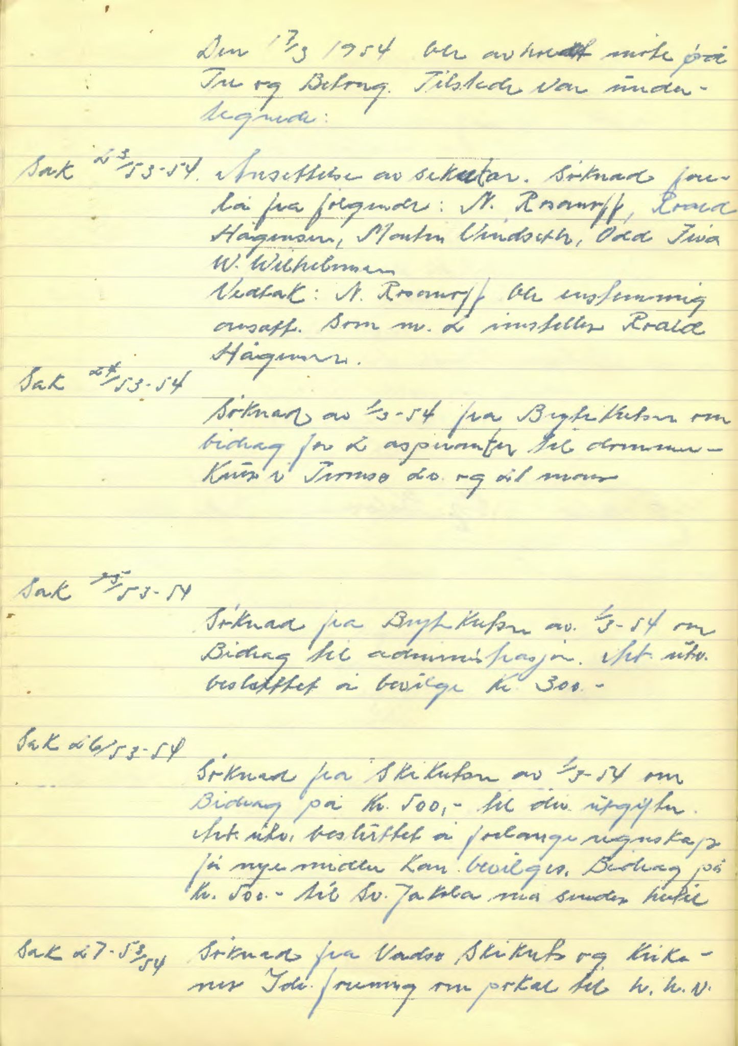 Aust-Finnmark Idrettskrets , FMFB/A-1041/A/L0002: Møteprotokoll for  styre, ting og arbeidsutvalg, 1951-1954, p. 109