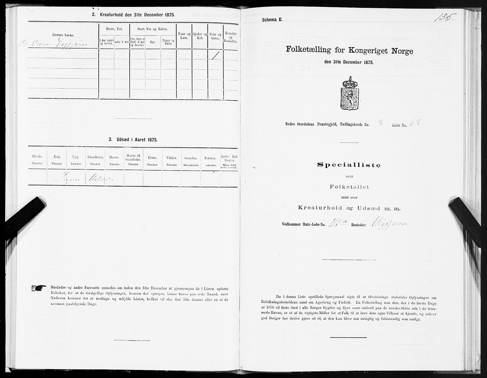 SAT, 1875 census for 1714P Nedre Stjørdal, 1875, p. 4135