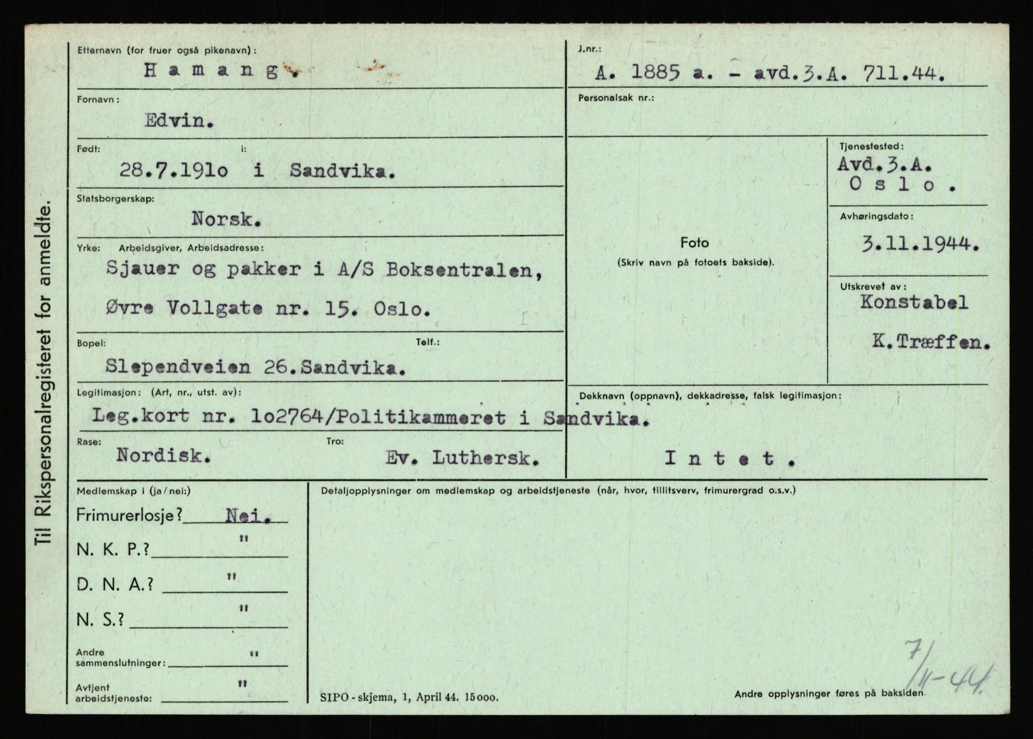 Statspolitiet - Hovedkontoret / Osloavdelingen, AV/RA-S-1329/C/Ca/L0005: Furali - Hamula, 1943-1945, p. 4744