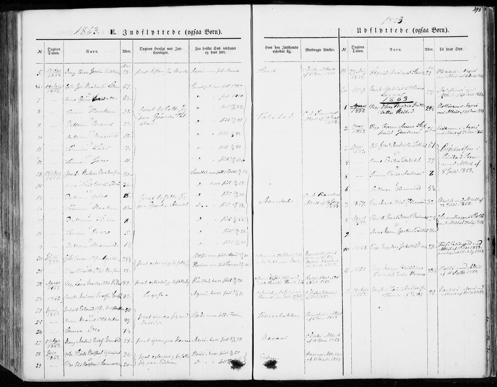 Ministerialprotokoller, klokkerbøker og fødselsregistre - Møre og Romsdal, SAT/A-1454/565/L0748: Parish register (official) no. 565A02, 1845-1872, p. 293