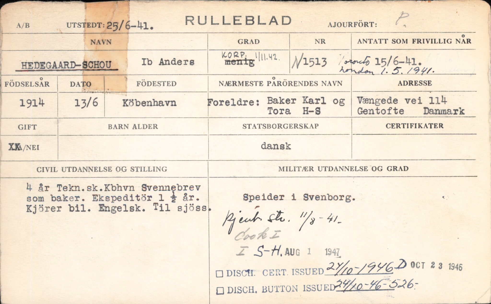 Forsvaret, Forsvarets overkommando/Luftforsvarsstaben, RA/RAFA-4079/P/Pa/L0036: Personellpapirer, 1914, p. 63