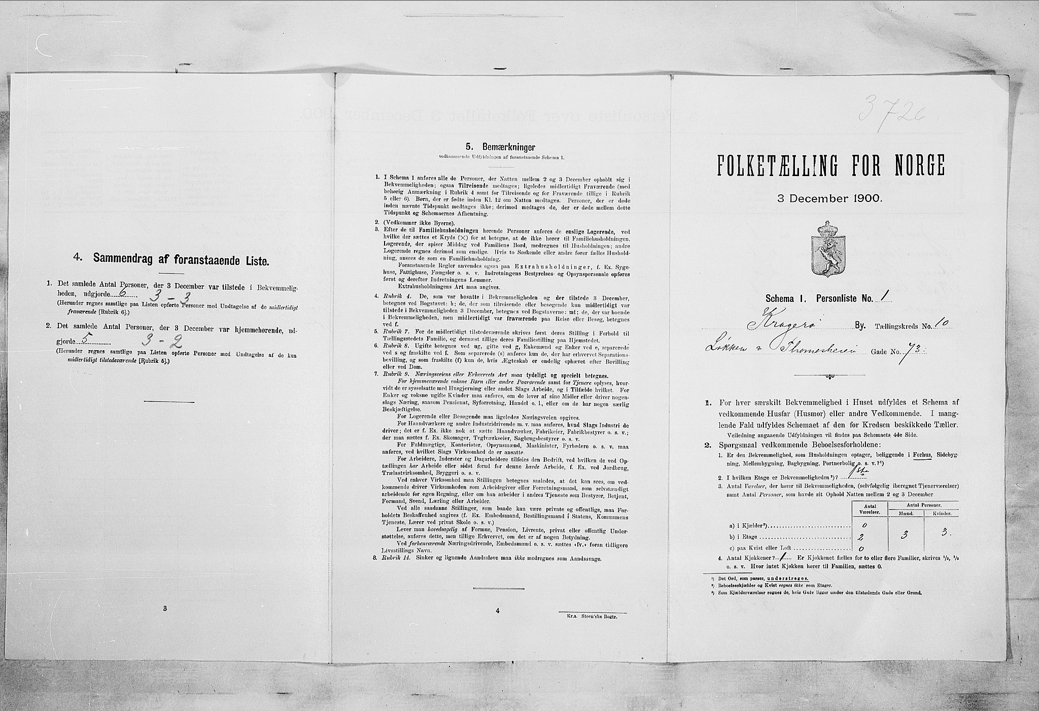 SAKO, 1900 census for Kragerø, 1900, p. 1289