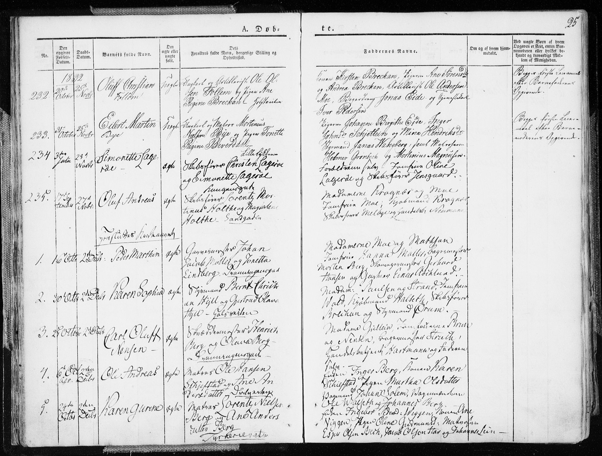 Ministerialprotokoller, klokkerbøker og fødselsregistre - Sør-Trøndelag, AV/SAT-A-1456/601/L0047: Parish register (official) no. 601A15, 1831-1839, p. 25