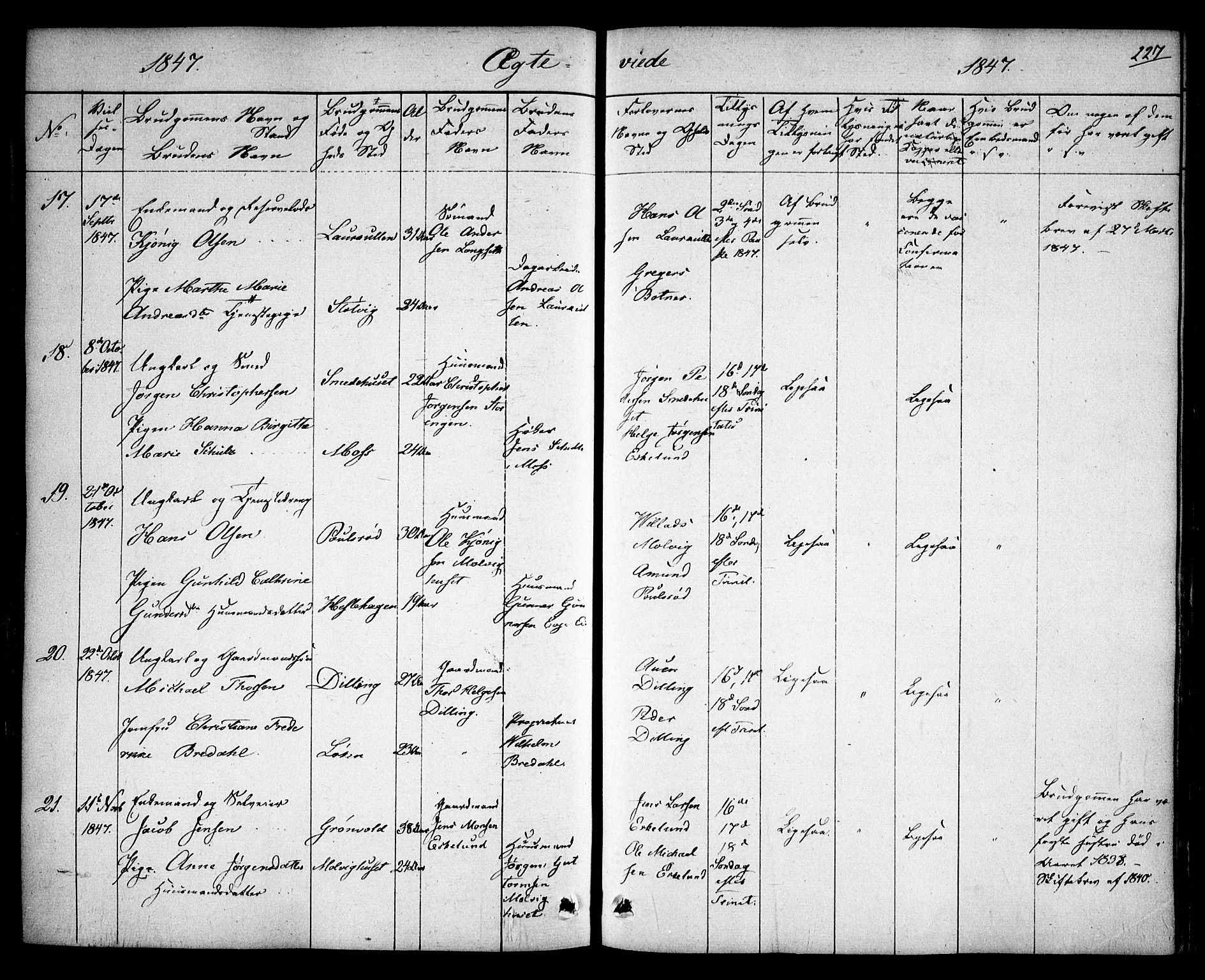 Rygge prestekontor Kirkebøker, SAO/A-10084b/F/Fa/L0004: Parish register (official) no. 4, 1836-1851, p. 227