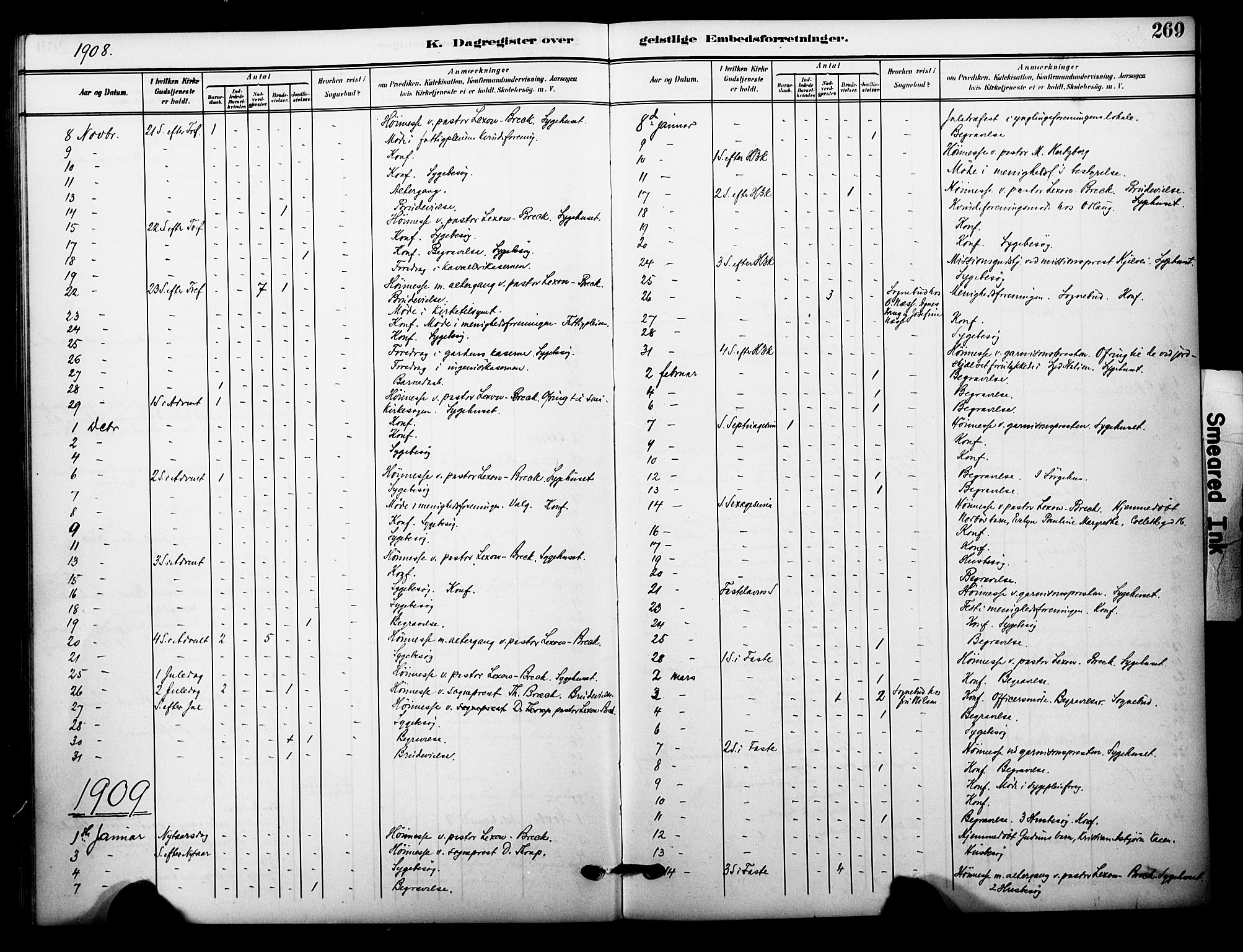 Garnisonsmenigheten Kirkebøker, SAO/A-10846/F/Fa/L0014: Parish register (official) no. 14, 1905-1914, p. 269